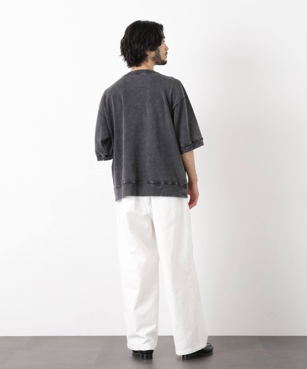 ケミカル加工袖線切替えTシャツ