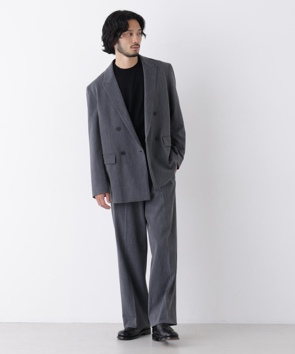 ｢DELEGANT｣ ワンタックストレートトラウザーズ（セットアップ可） 6686227208