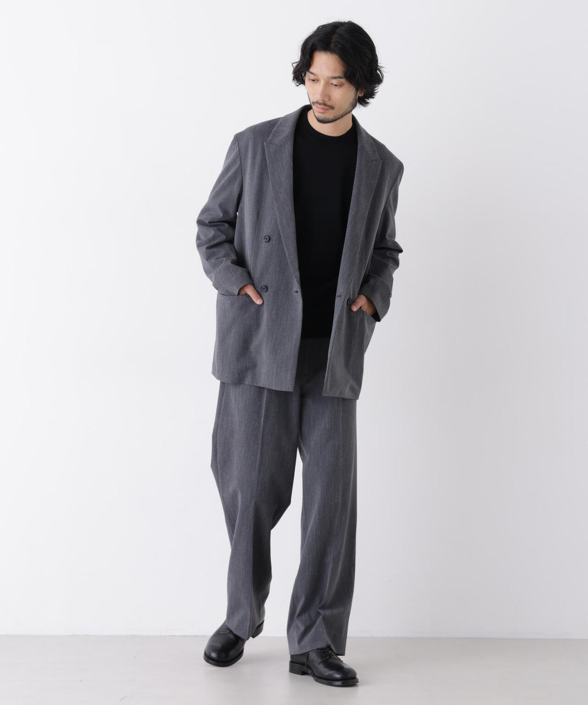 ｢DELEGANT｣ ワンタックストレートトラウザーズ（セットアップ可） 6686227208
