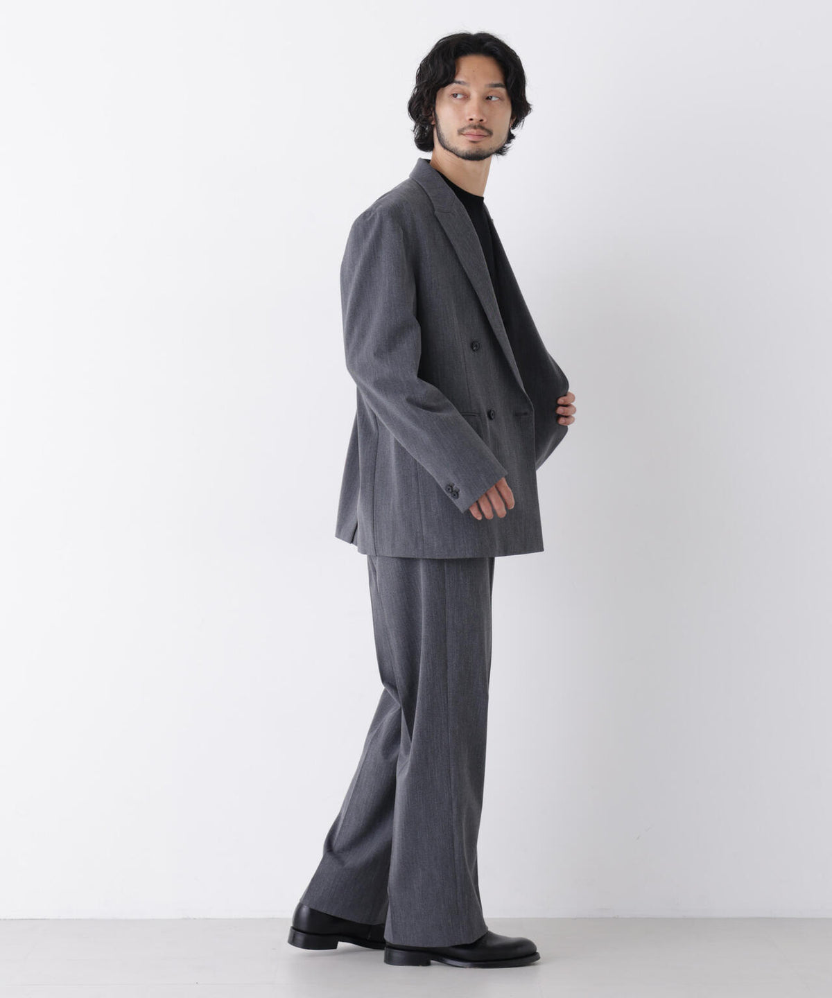 ｢DELEGANT｣ ワンタックストレートトラウザーズ（セットアップ可） 6686227208