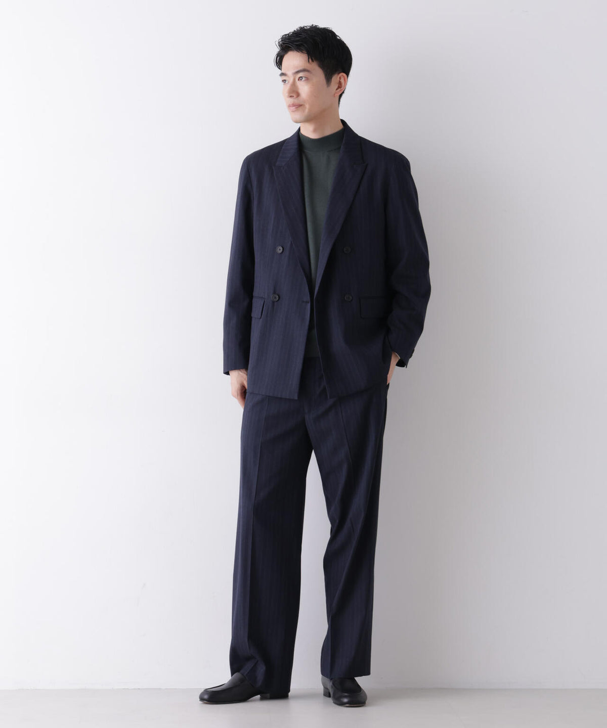 ｢DELEGANT｣ ワンタックストレートトラウザーズ（セットアップ可） 6686227208