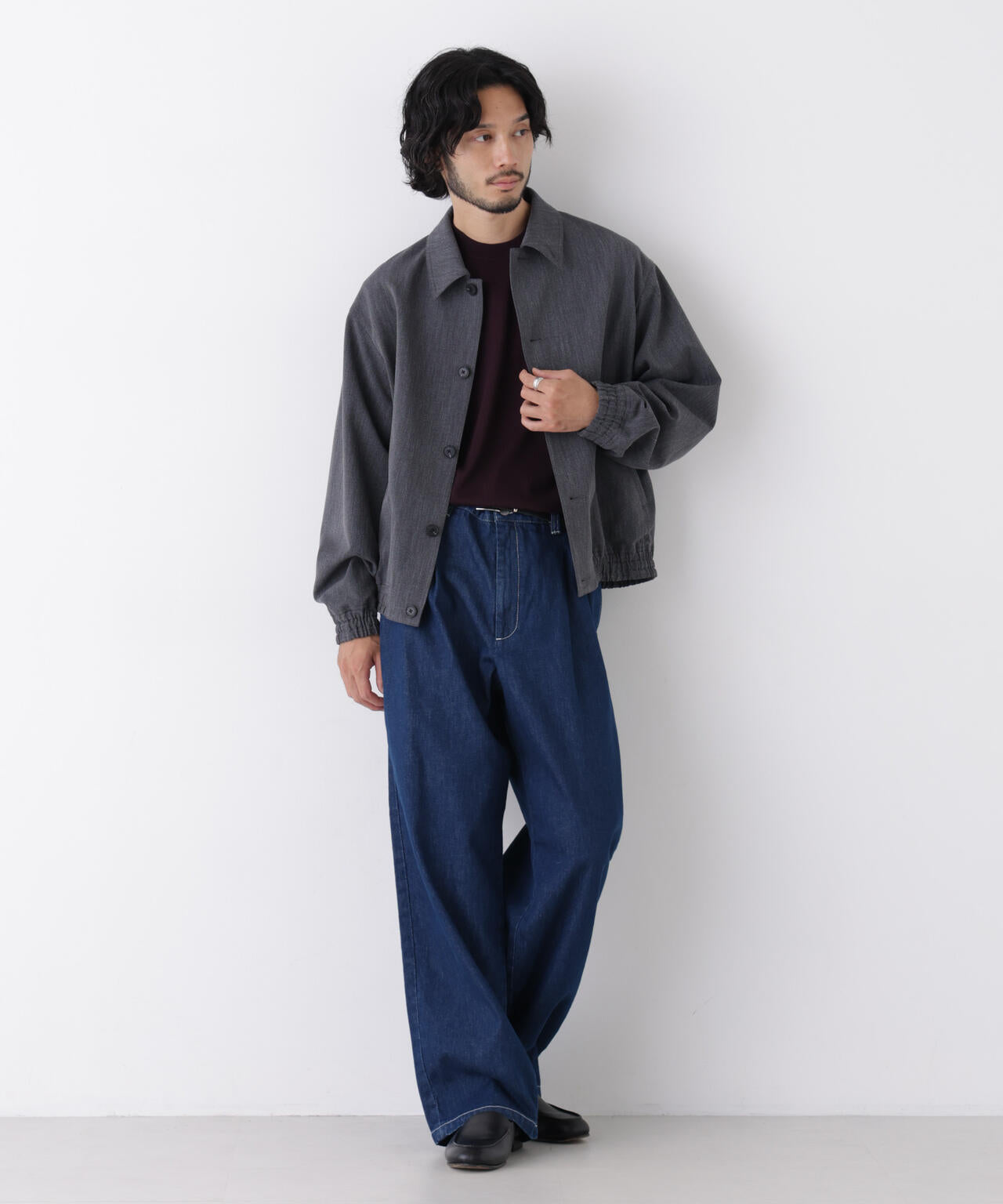 「OtoNANO」大人のワイドデニムパンツ 6686227212