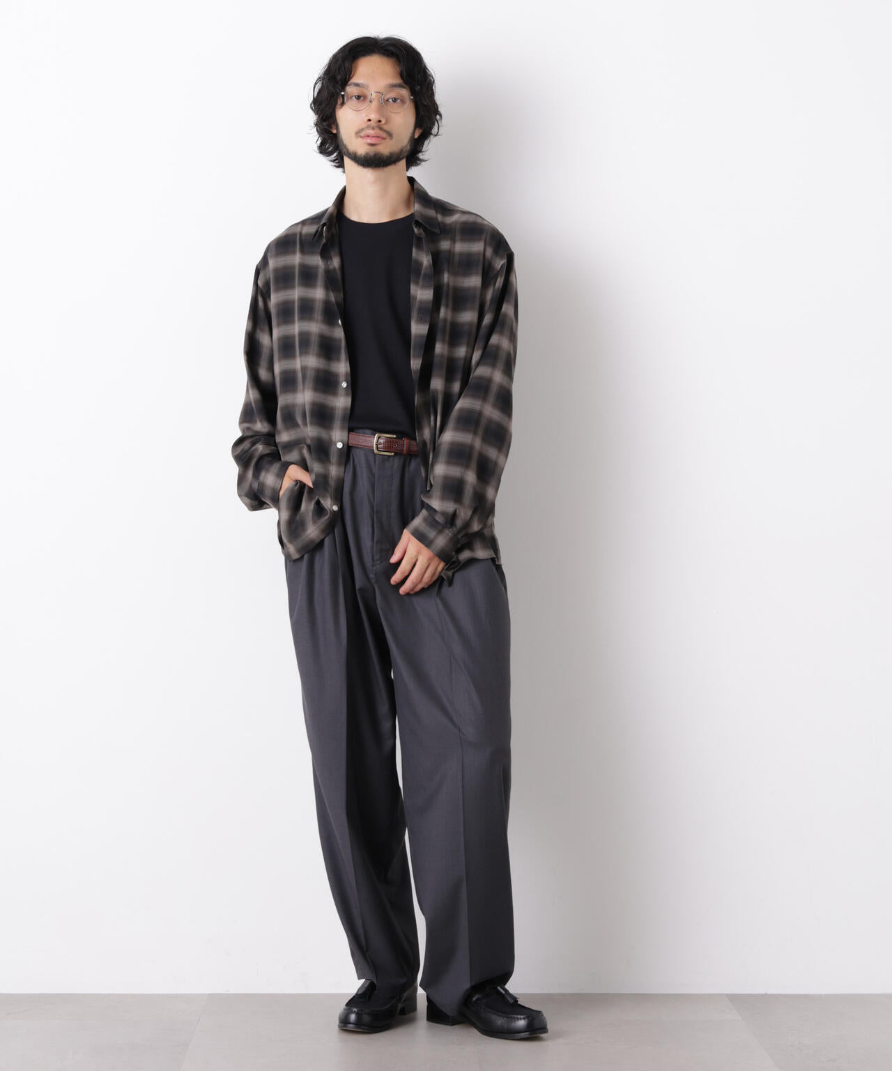 ｢OtoNANO｣大人のワイドパンツ TRクリアツイルワイドイージーパンツ 6686227213