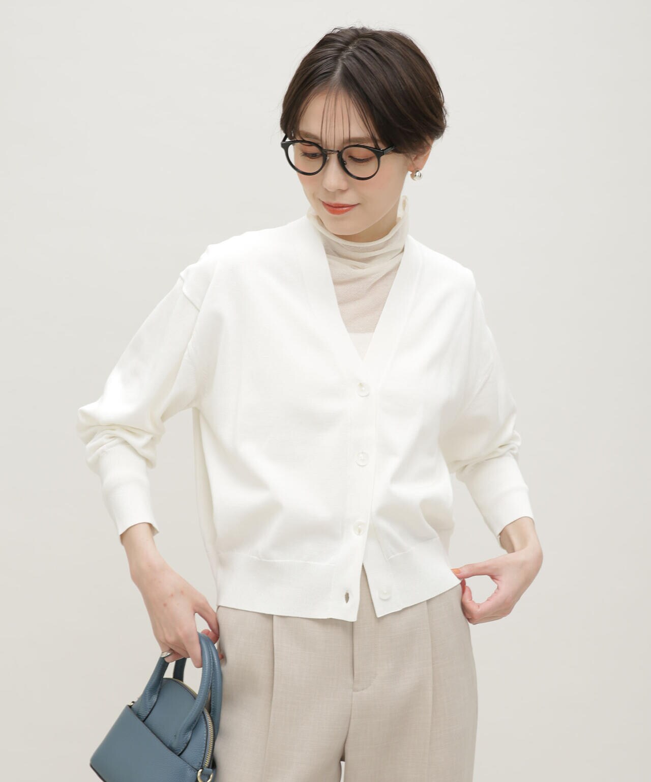 LB.03/GIZA強撚コットンカーディガン 6693122324