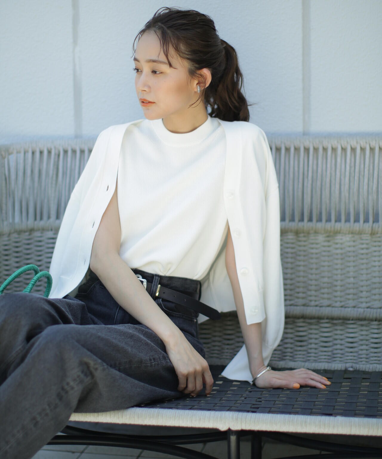 LB.03/GIZA強撚コットンカーディガン 6693122324