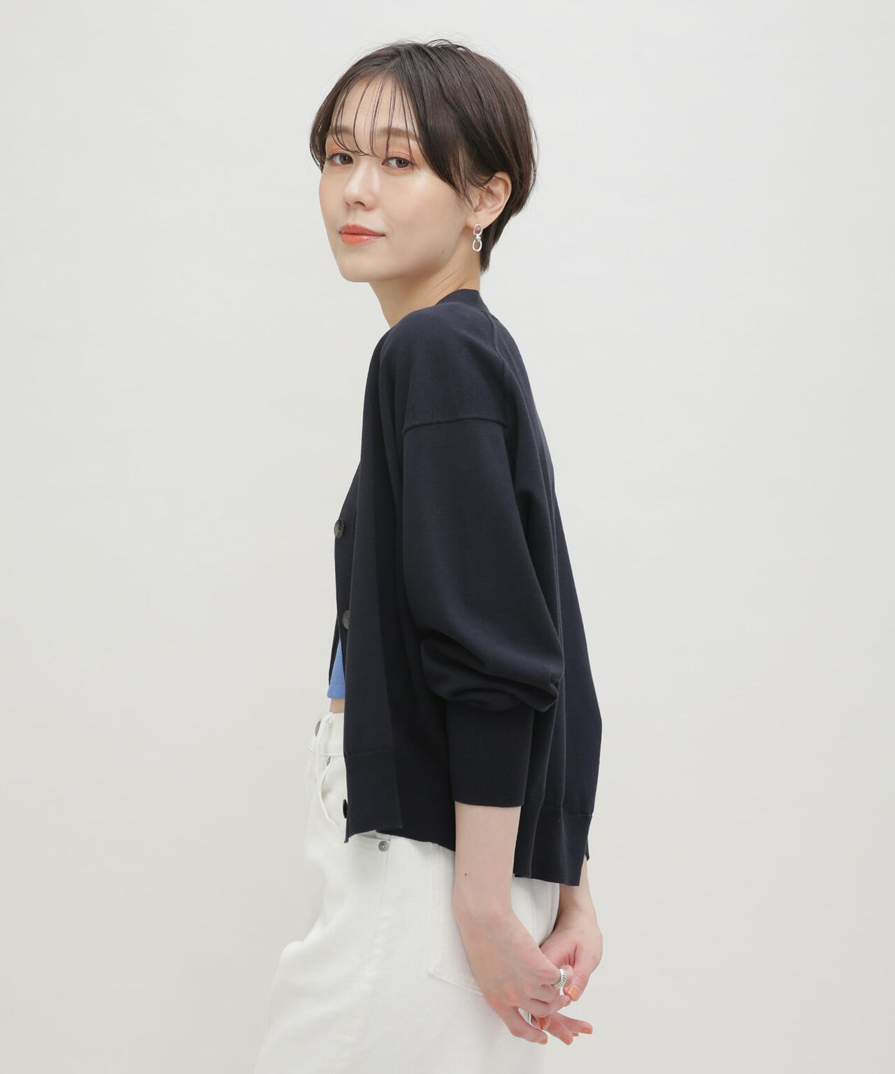 LB.03/GIZA強撚コットンカーディガン 6693122324