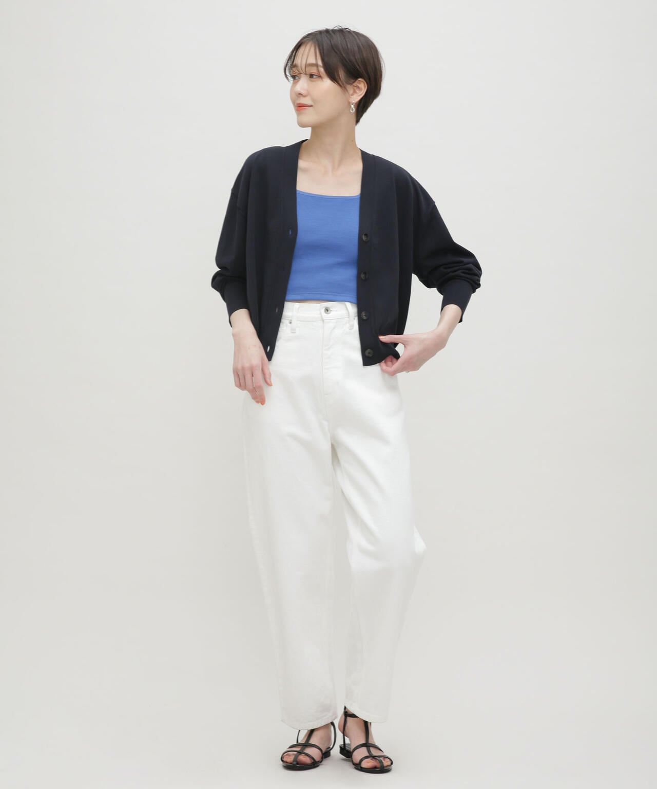 LB.03/GIZA強撚コットンカーディガン 6693122324