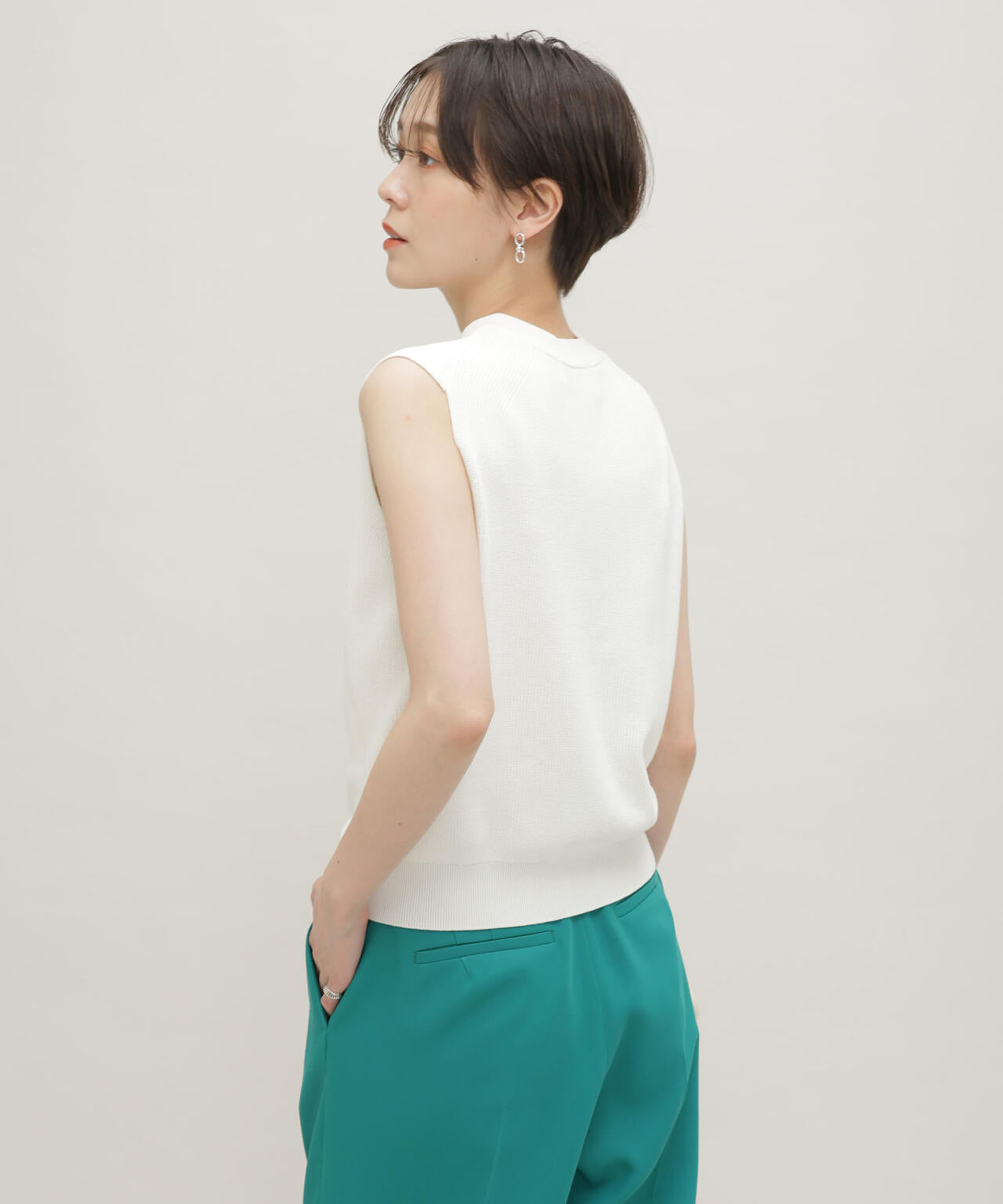 LB.03/GIZA強撚コットンノースリーブニット 6693122326