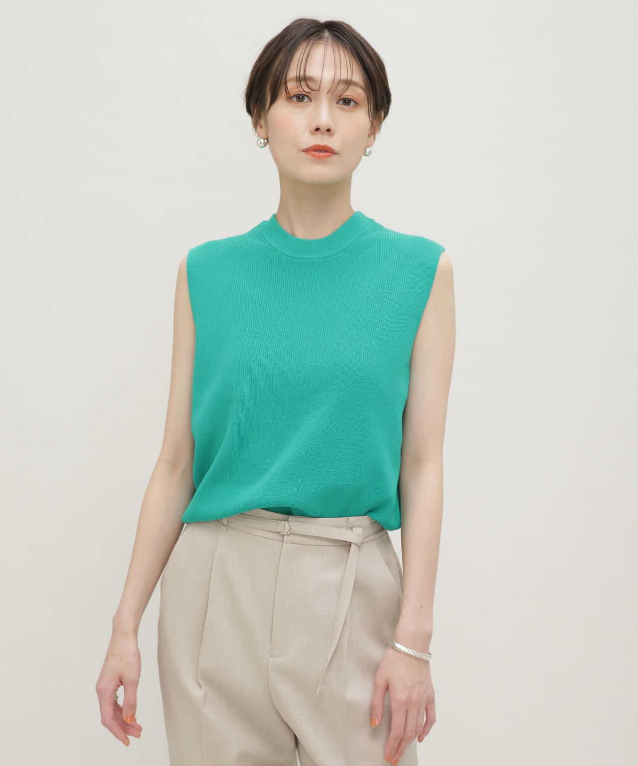 LB.03/GIZA強撚コットンノースリーブニット 6693122326