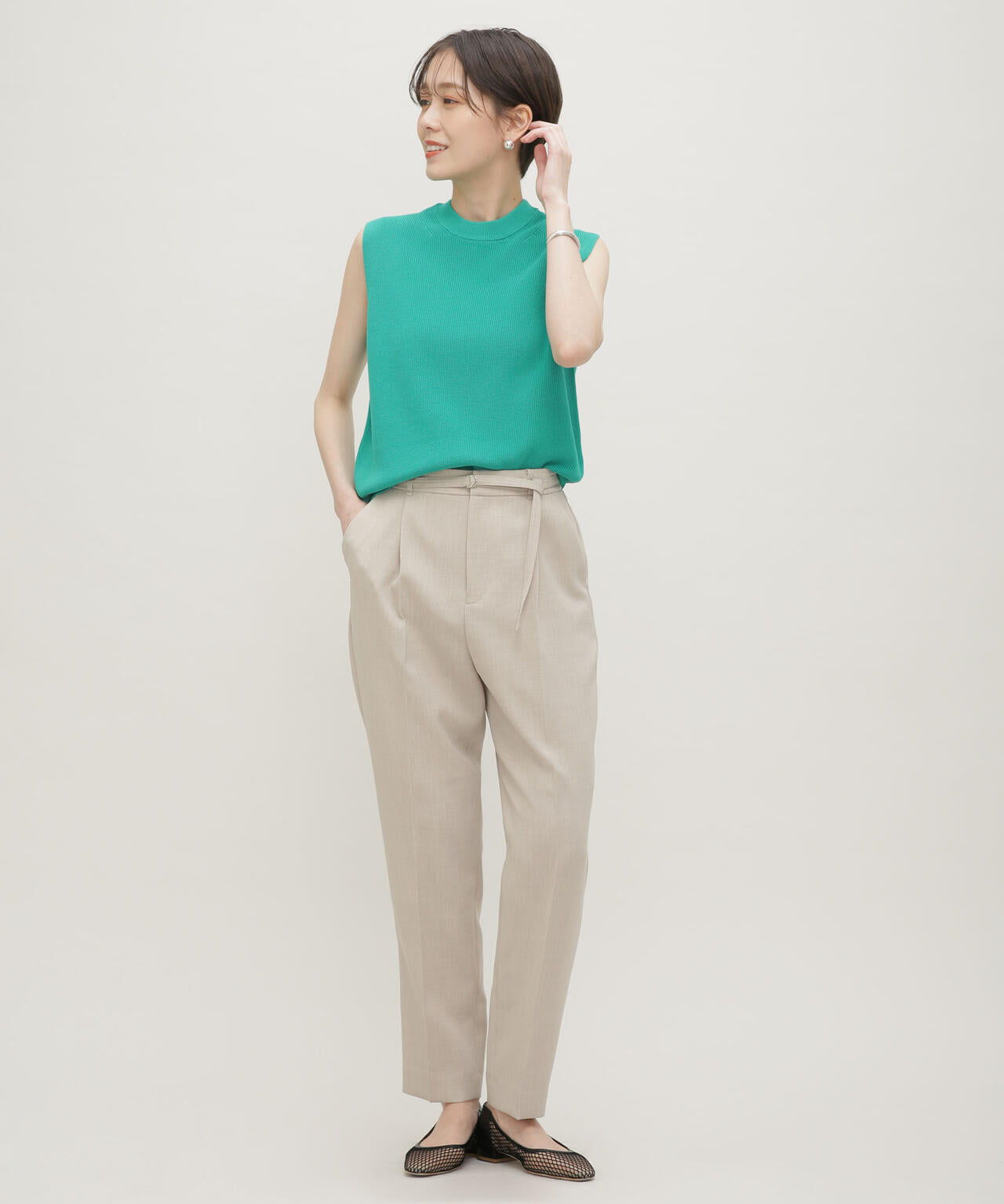 LB.03/GIZA強撚コットンノースリーブニット 6693122326