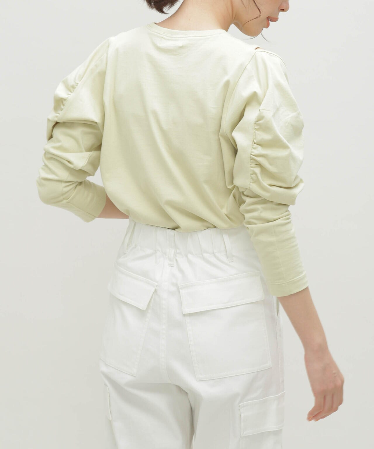 LB.03/ギャザースリーブカットアウトトップス 6693123302