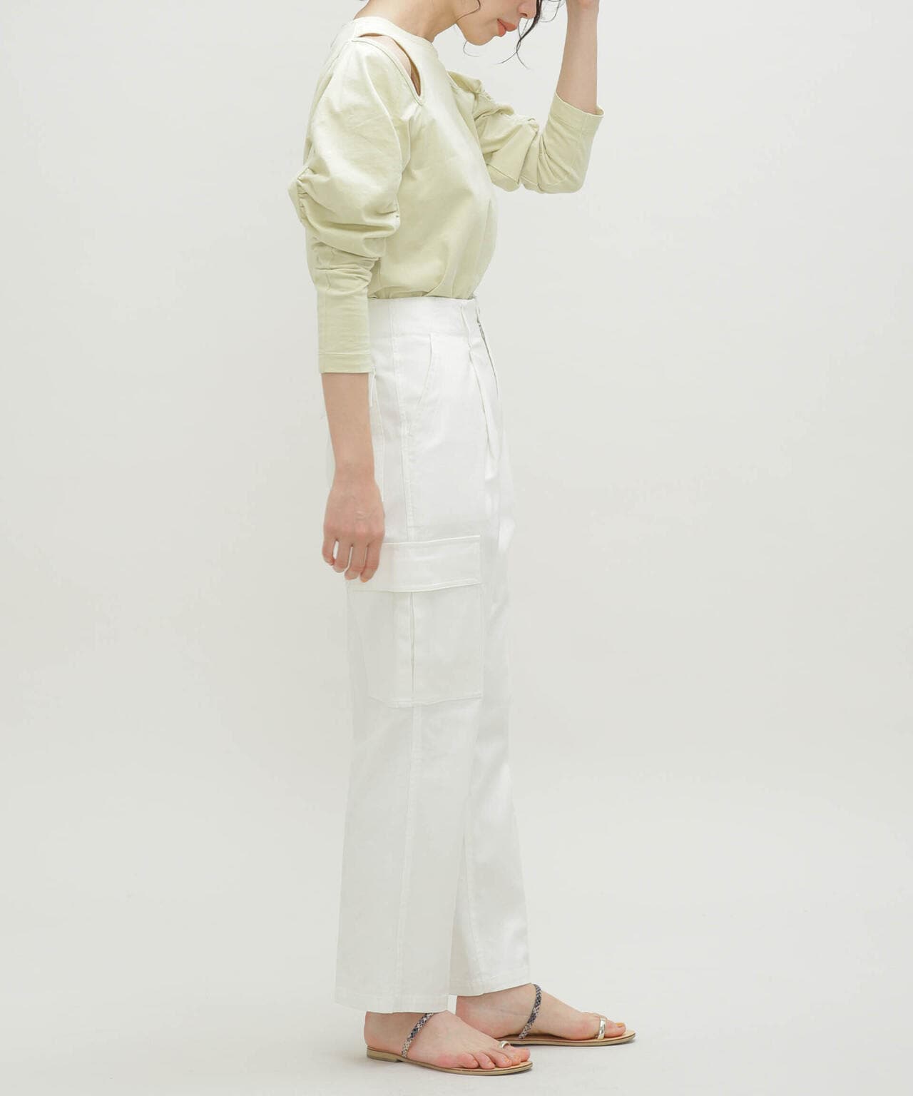 LB.03/ギャザースリーブカットアウトトップス 6693123302