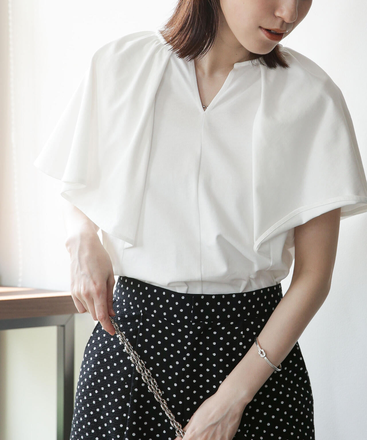 LB.03/Repurフレアスリーブカットトップス 6693124322