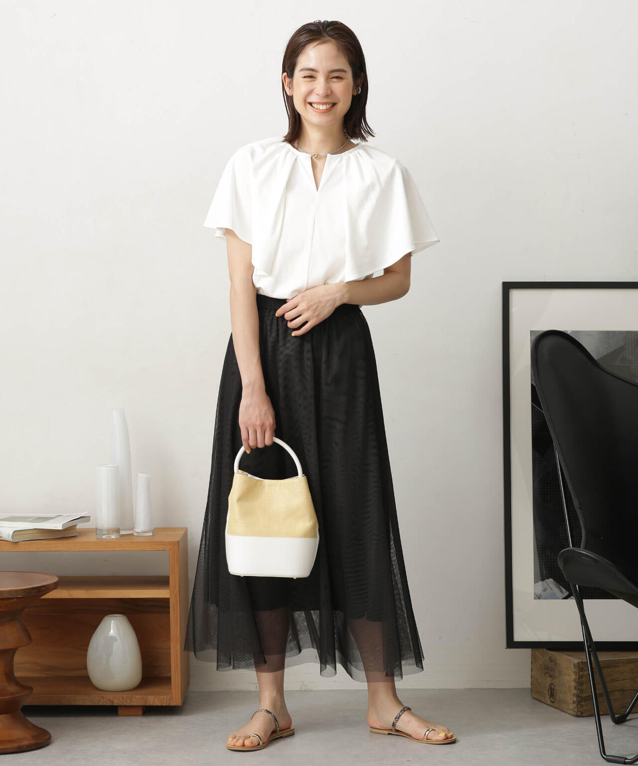 LB.03/Repurフレアスリーブカットトップス 6693124322