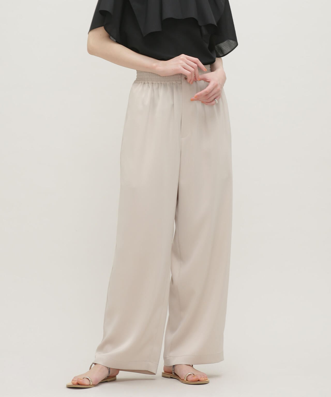 LB.03/クレープサテンイージーパンツ 6693127314