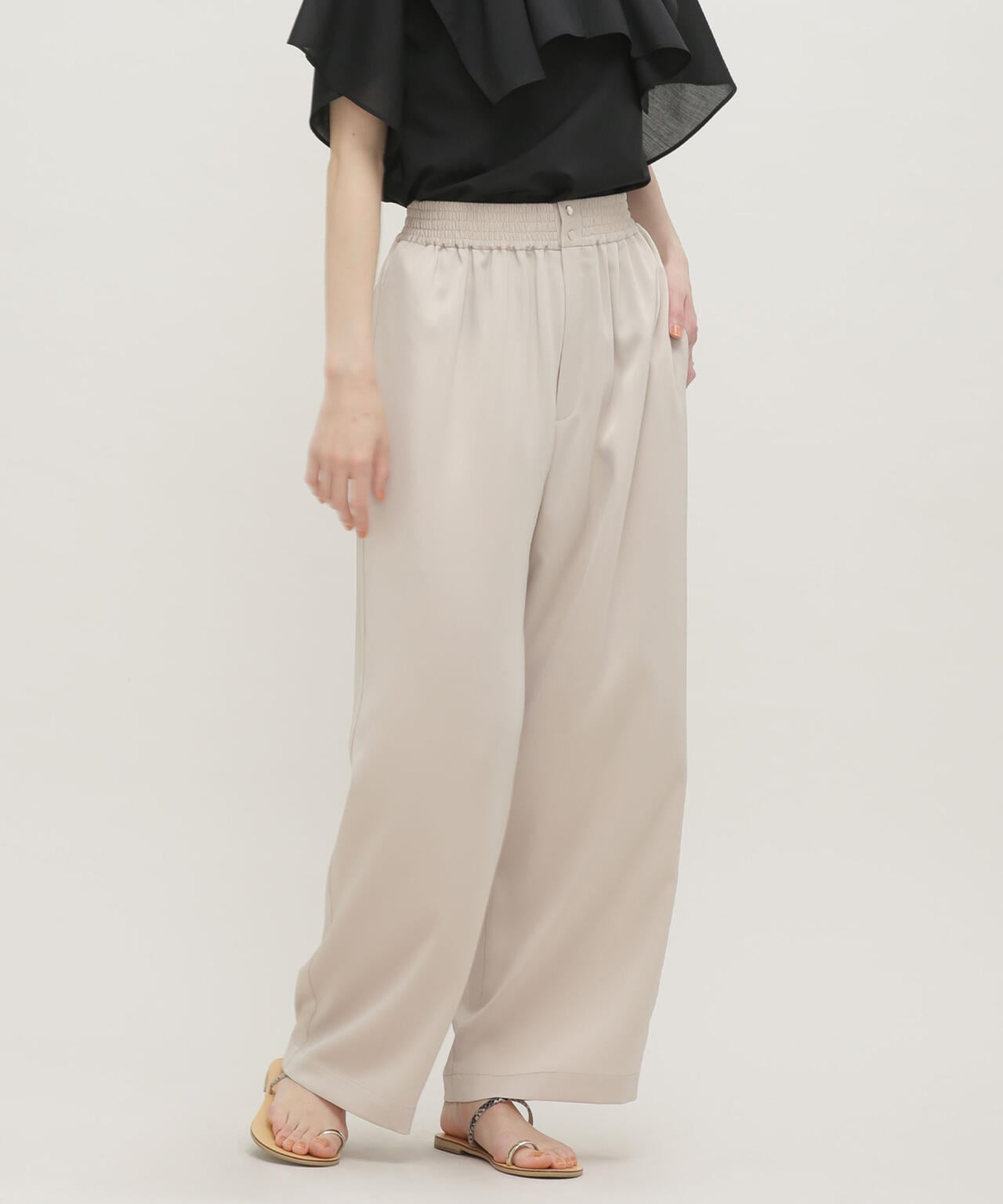 LB.03/クレープサテンイージーパンツ 6693127314