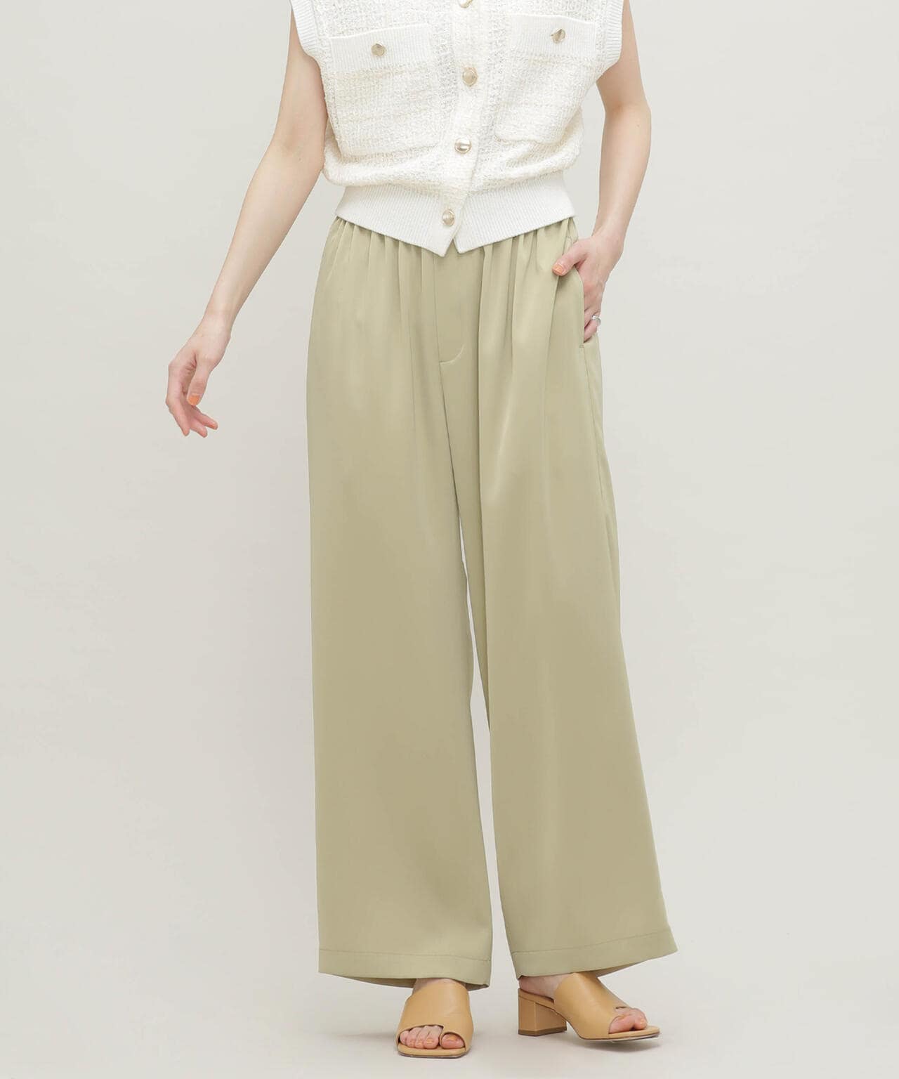 LB.03/クレープサテンイージーパンツ 6693127314