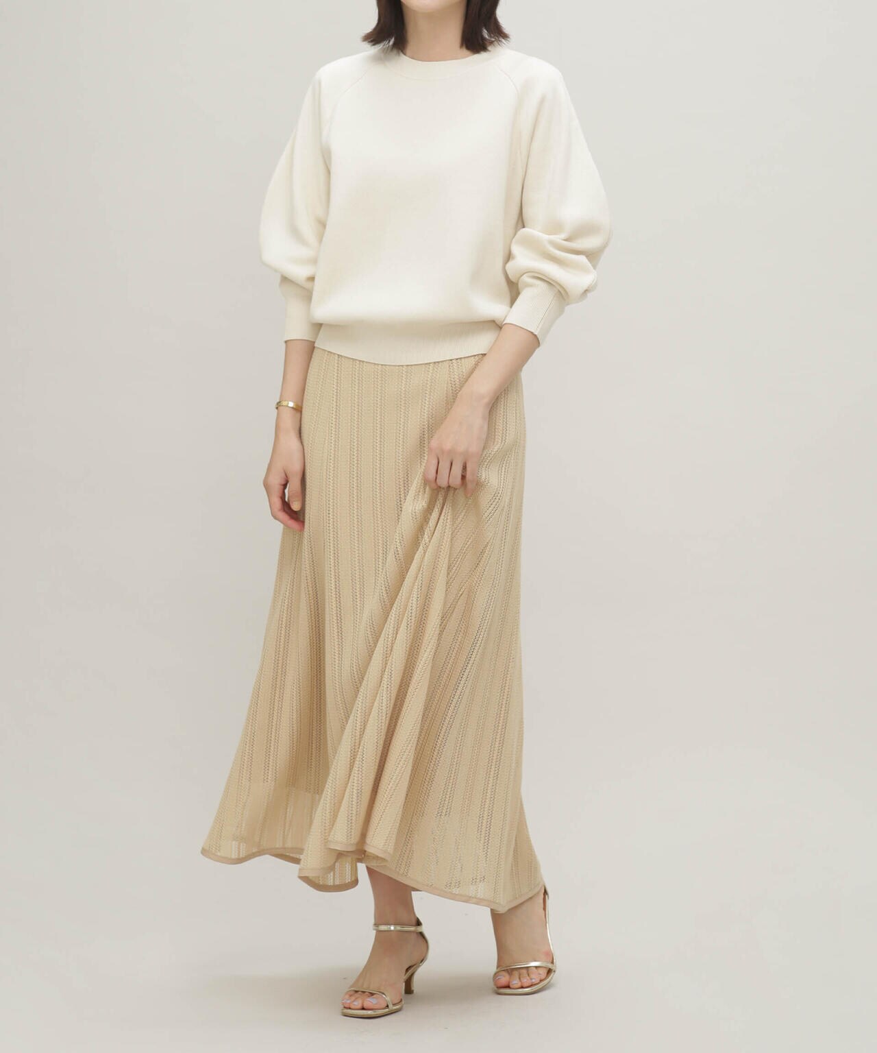 LB.03/メッシュレースフレアスカート 6693130302