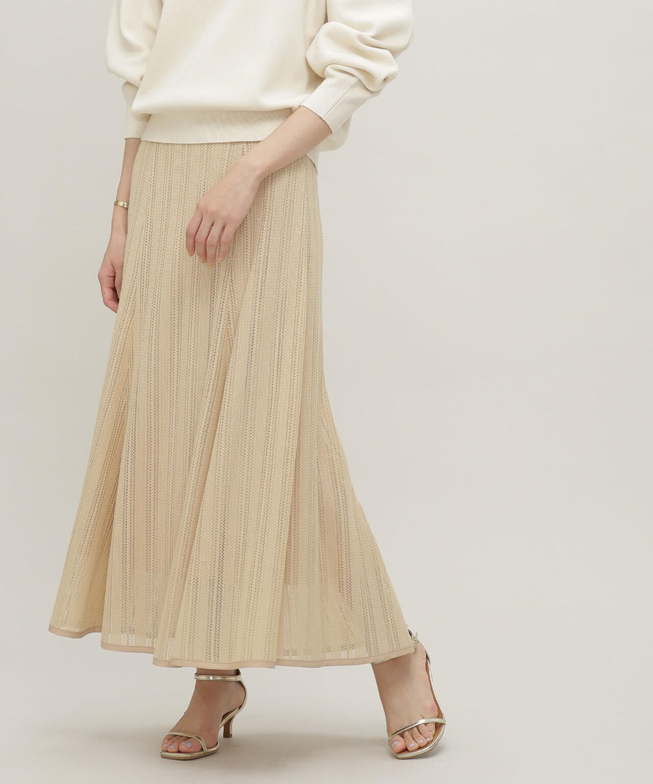 LB.03/メッシュレースフレアスカート 6693130302