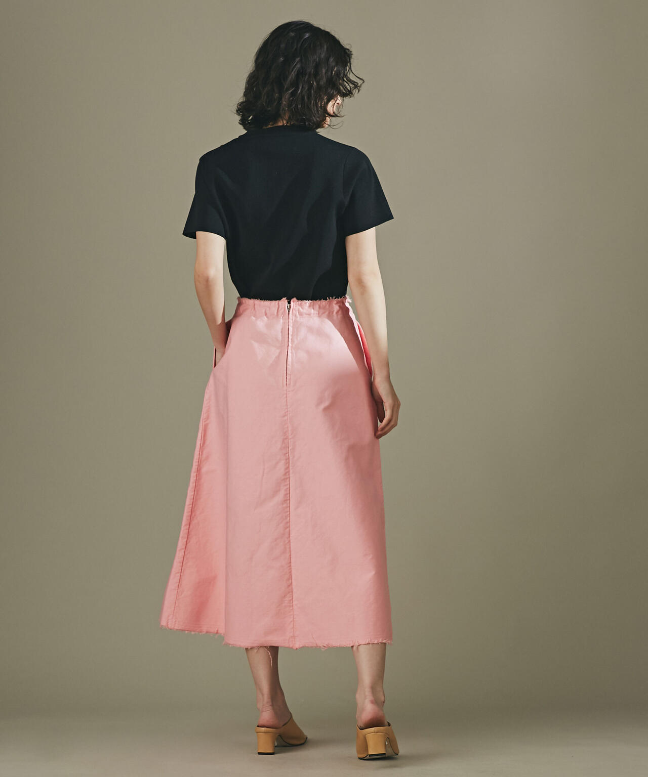 モールスキンガーメントダイフレアスカート 6693130309