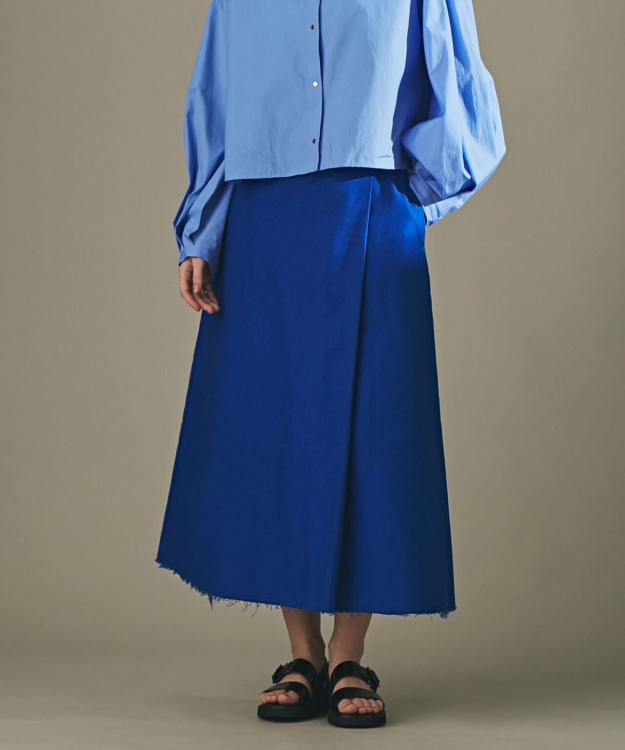 モールスキンガーメントダイフレアスカート 6693130309