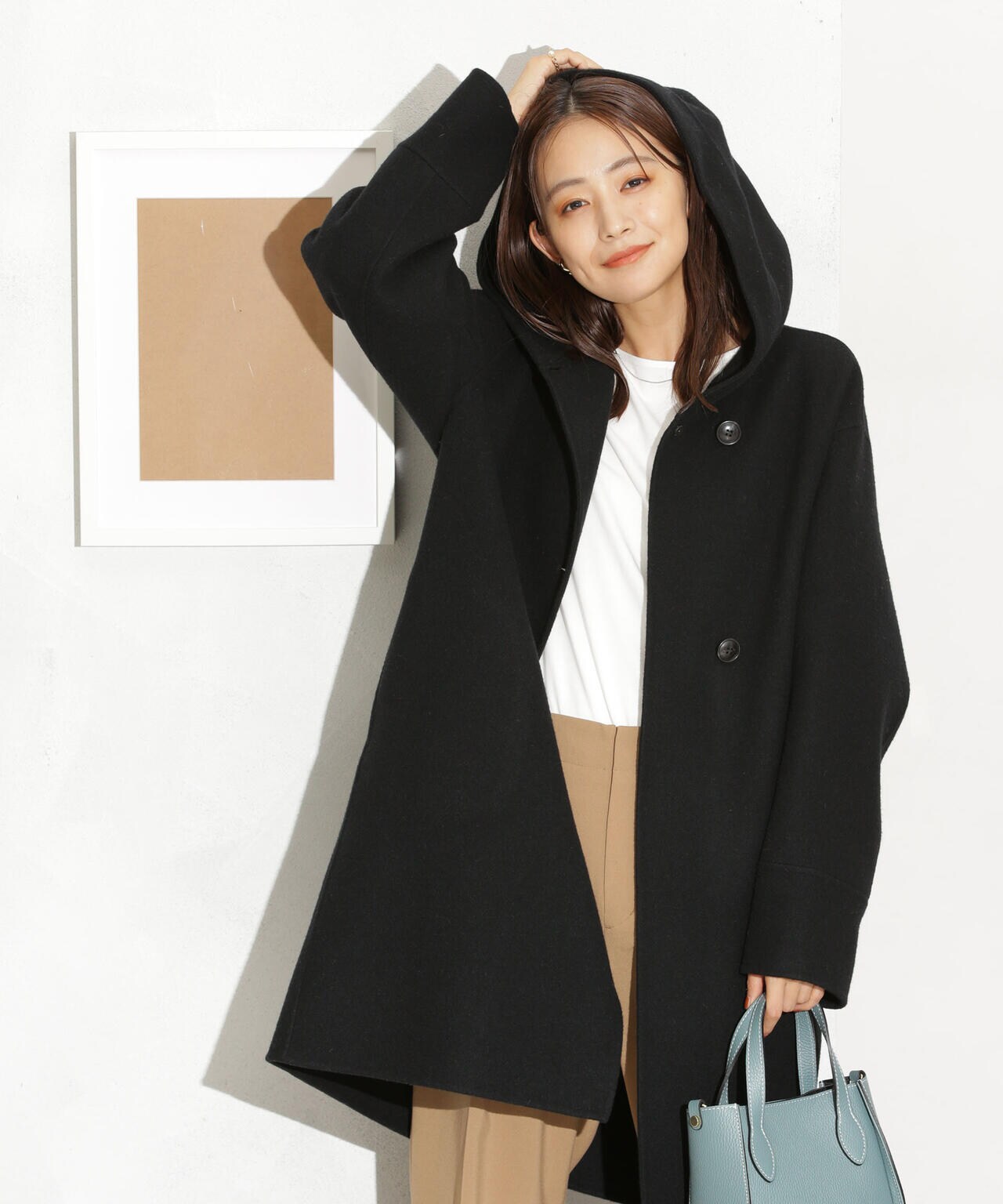 スーパー140ウールリバーフードコート 6693211302