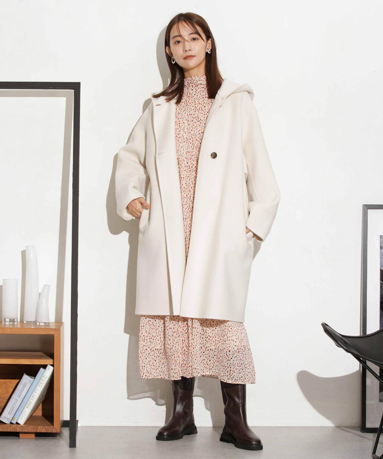 スーパー140ウールリバーフードコート 6693211302