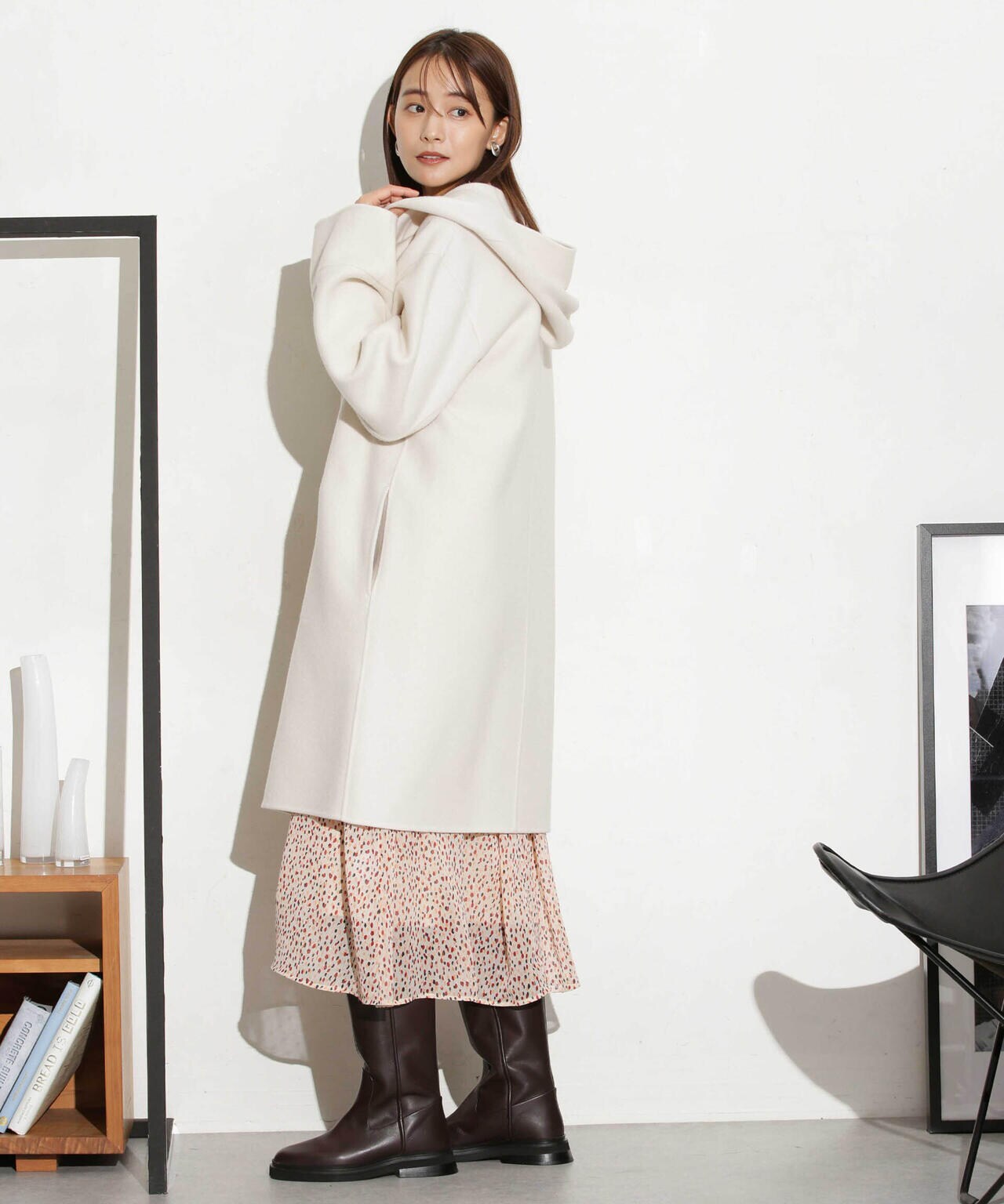 スーパー140ウールリバーフードコート 6693211302