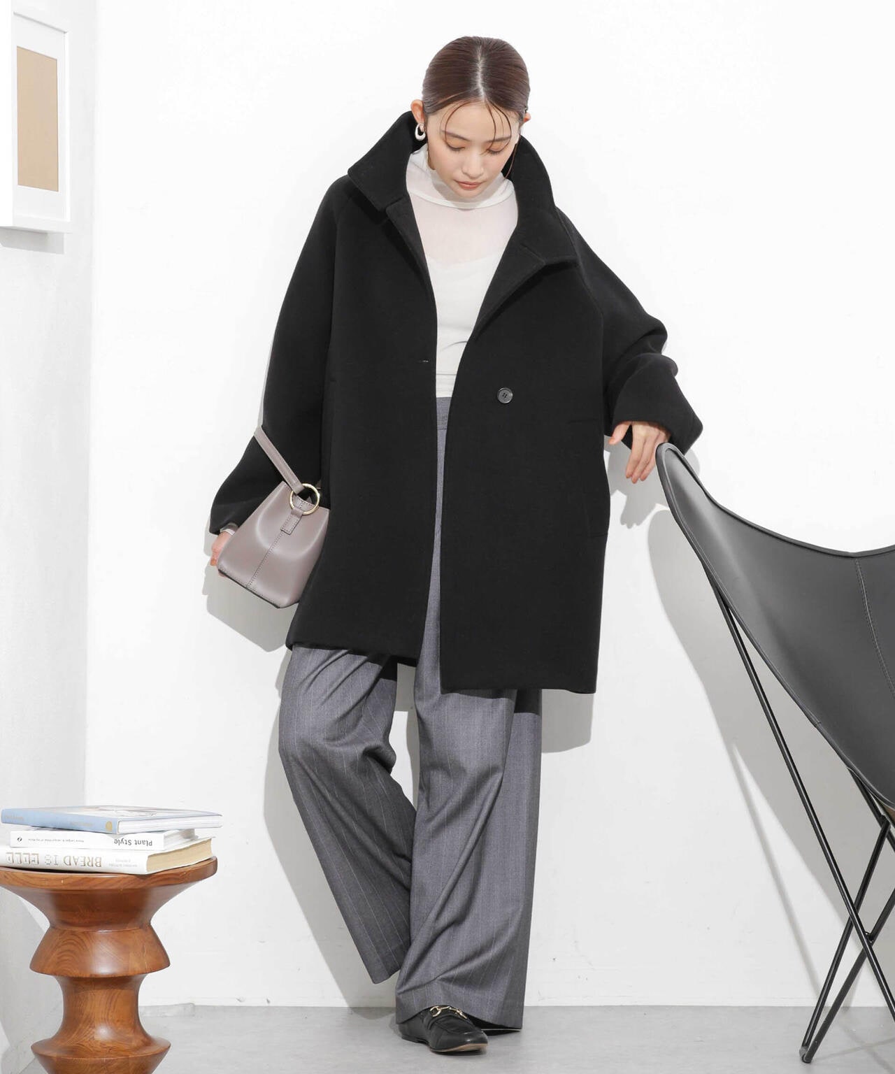 MANTECO BIBYE スタンドカラーコート 6693211306