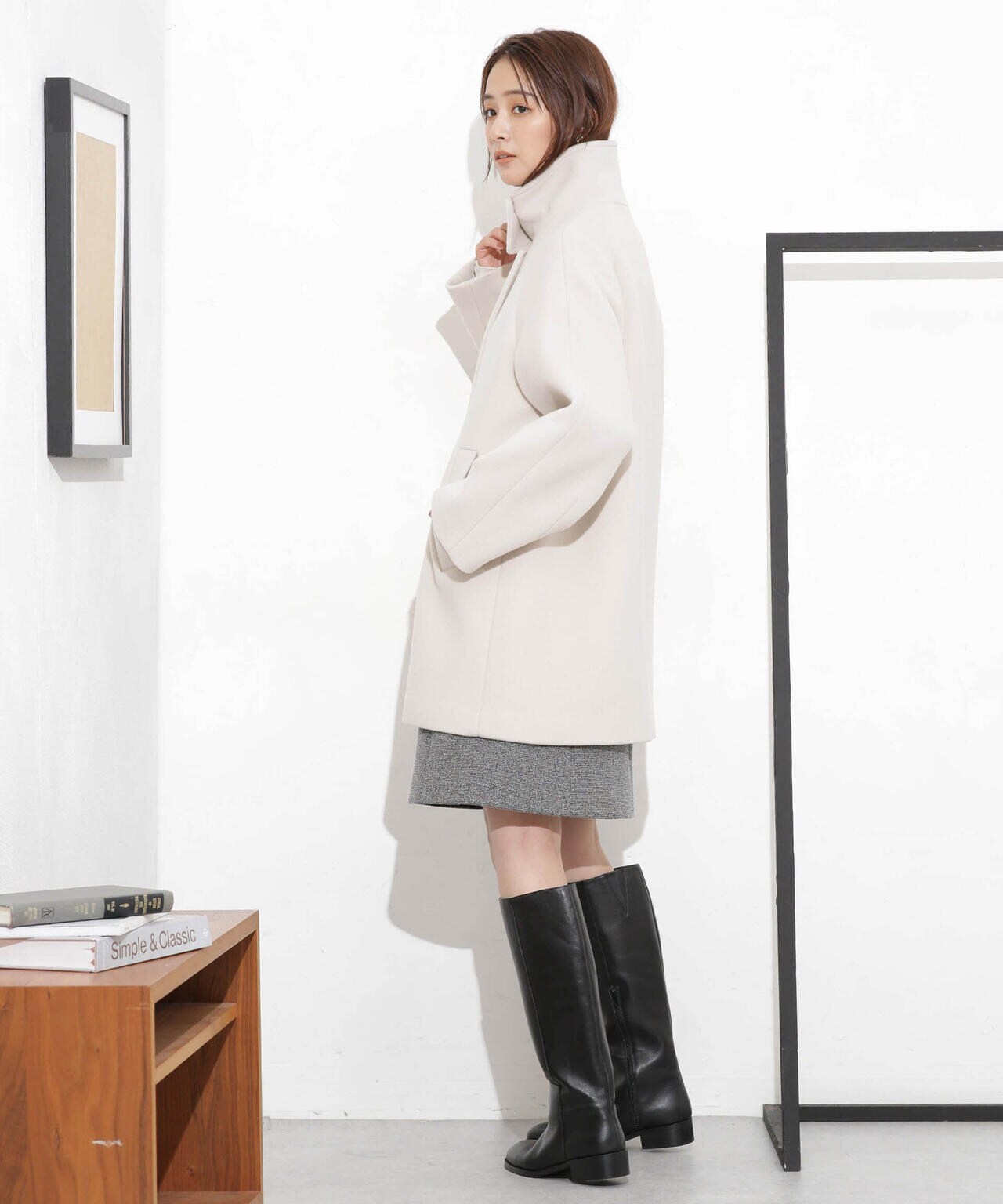 MANTECO BIBYE スタンドカラーコート 6693211306