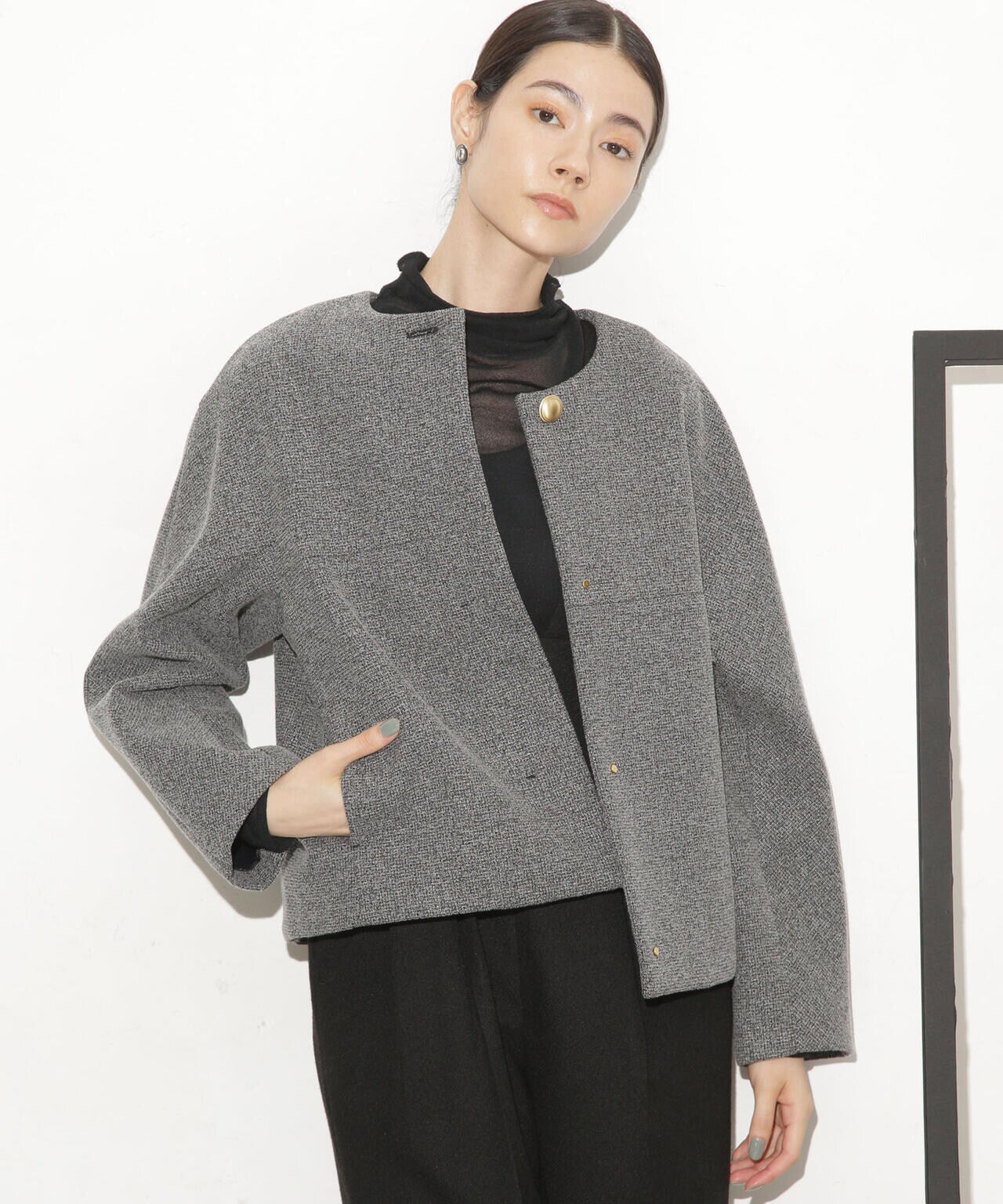 ボンディングノーカラーコート(セットアップ可) 6693211314