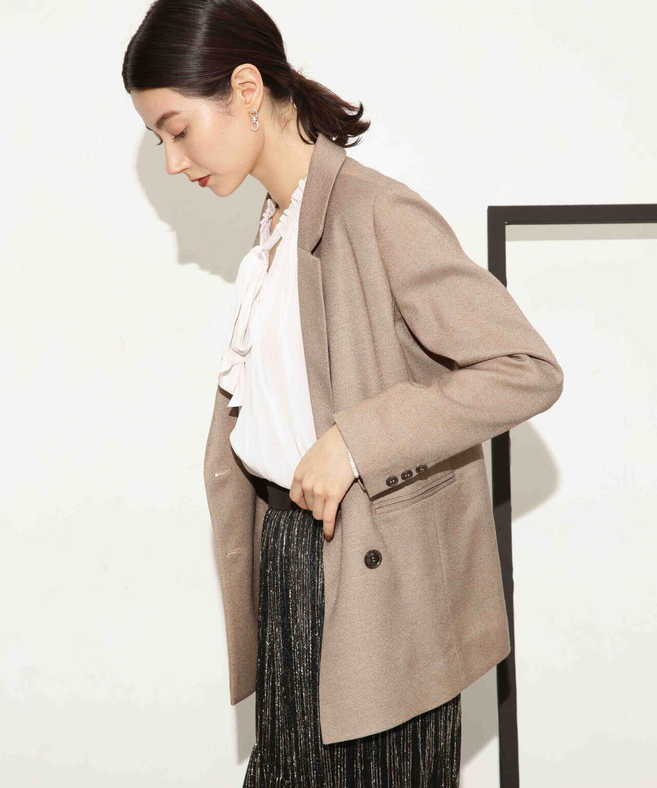 ツイードダブルジャケット(セットアップ可) 6693216307