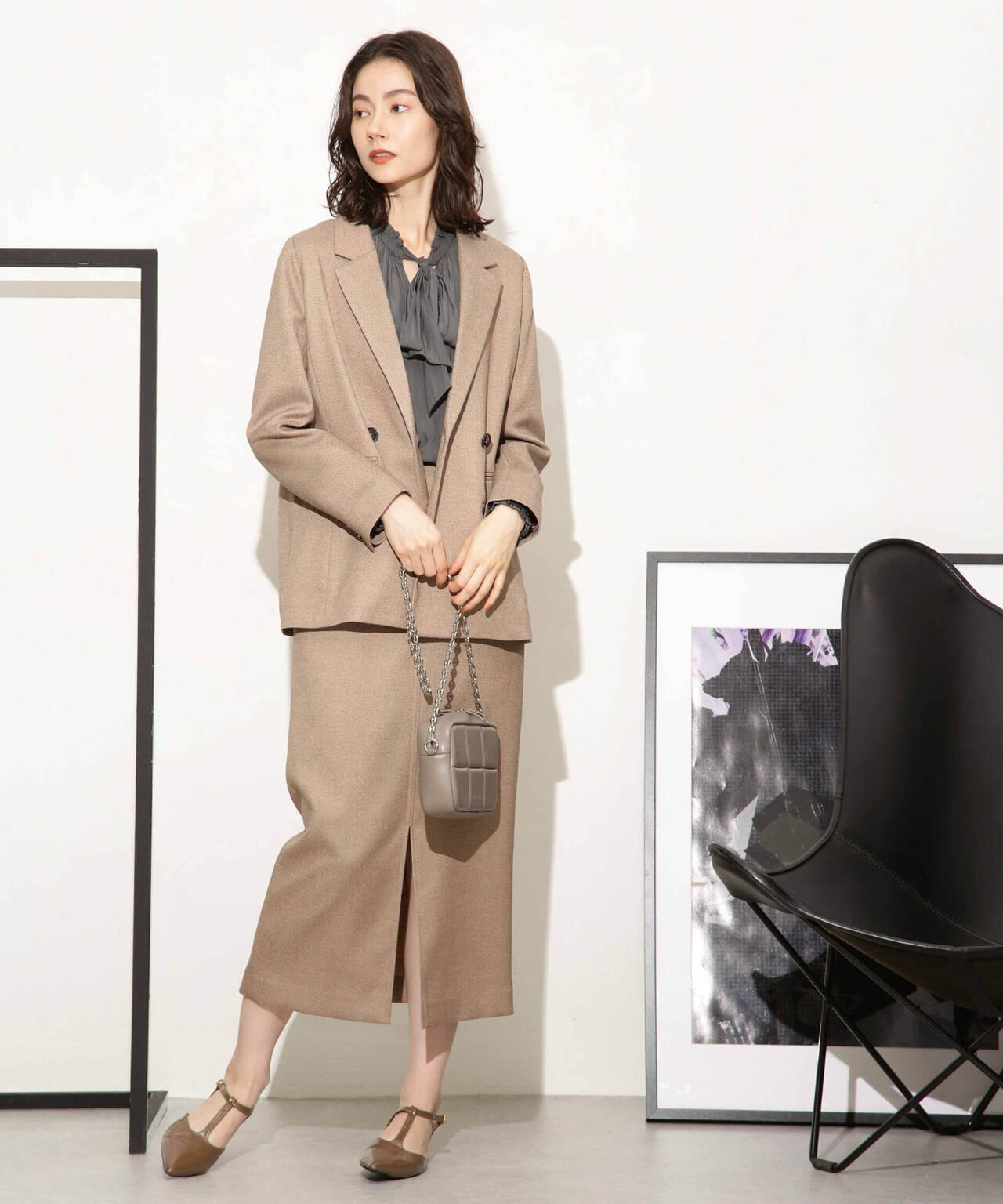 ツイードダブルジャケット(セットアップ可) 6693216307