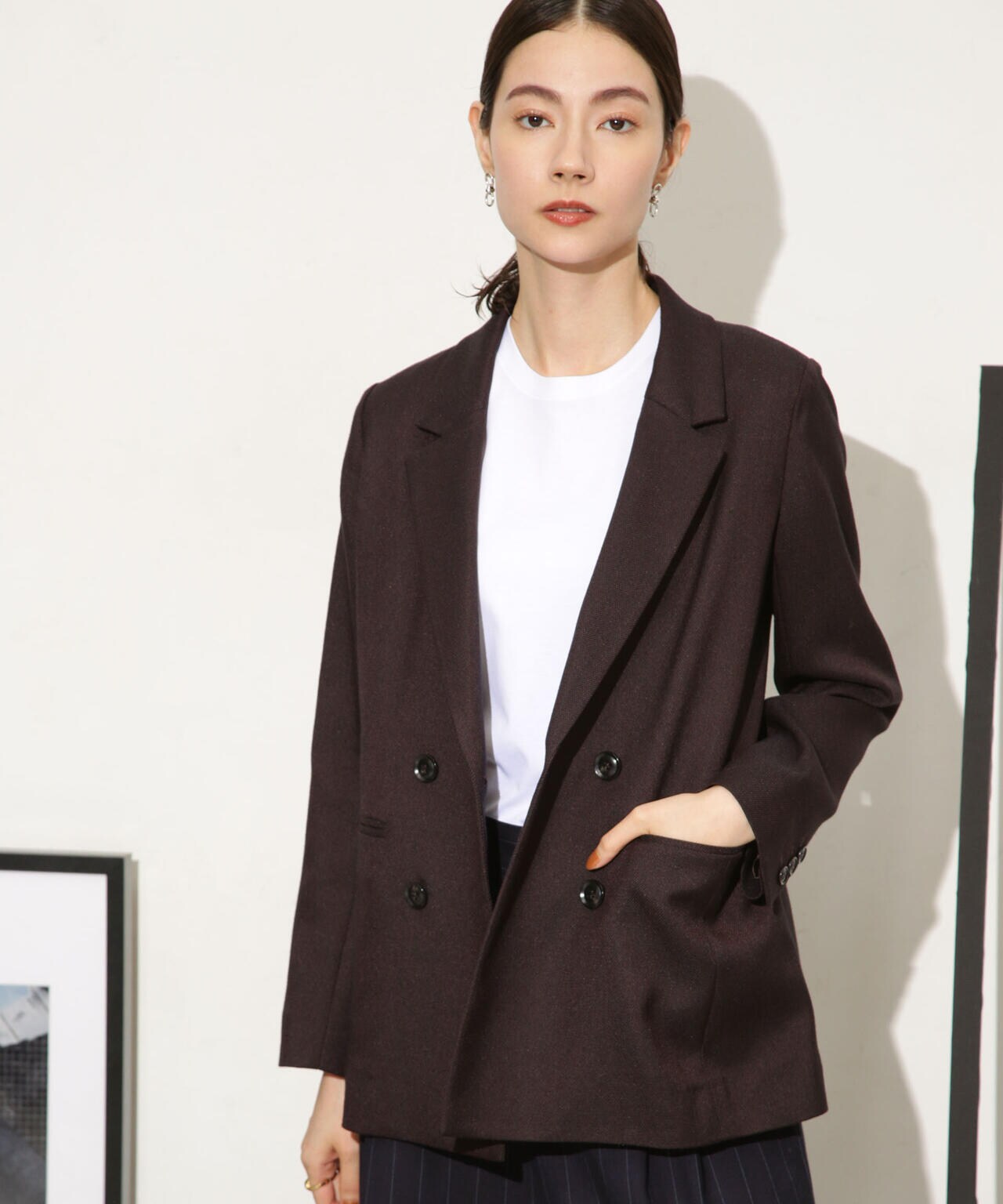 ツイードダブルジャケット(セットアップ可) 6693216307