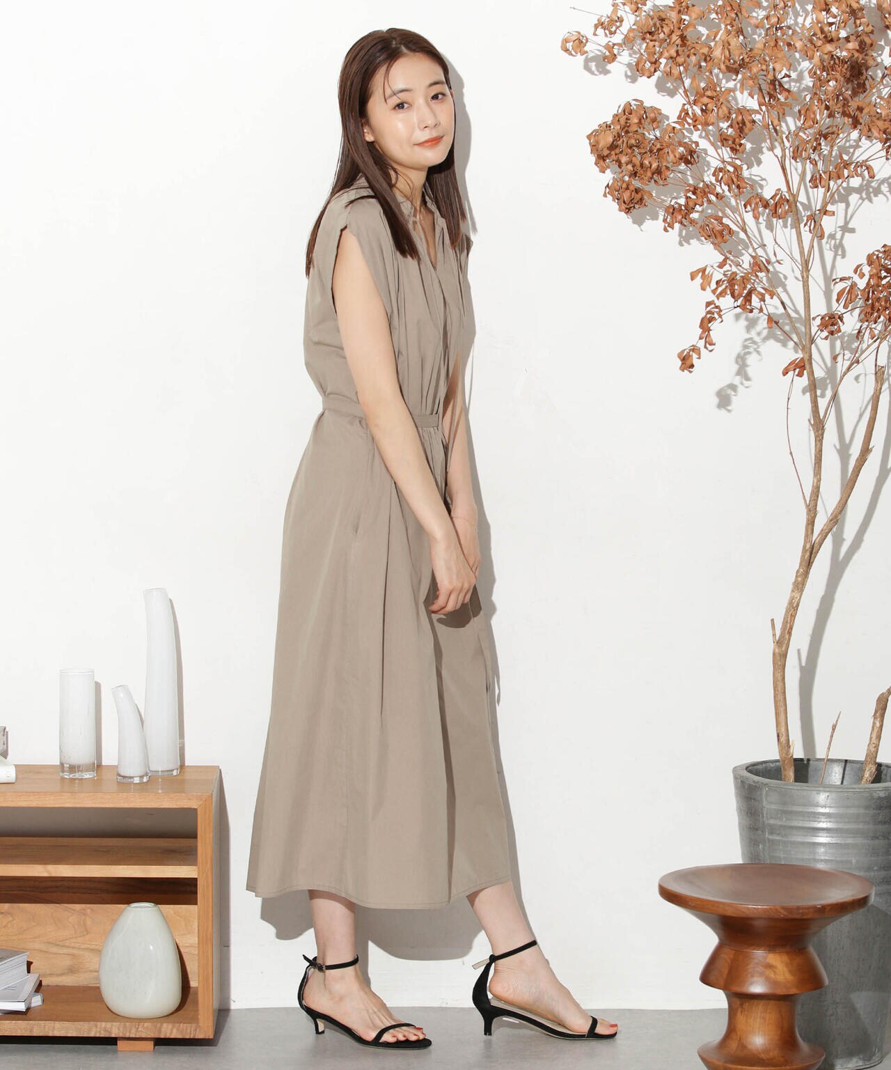 タイプライターベルト付きサックワンピース 6693219305