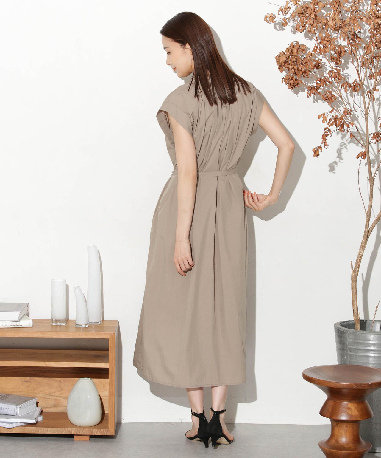 タイプライターベルト付きサックワンピース 6693219305