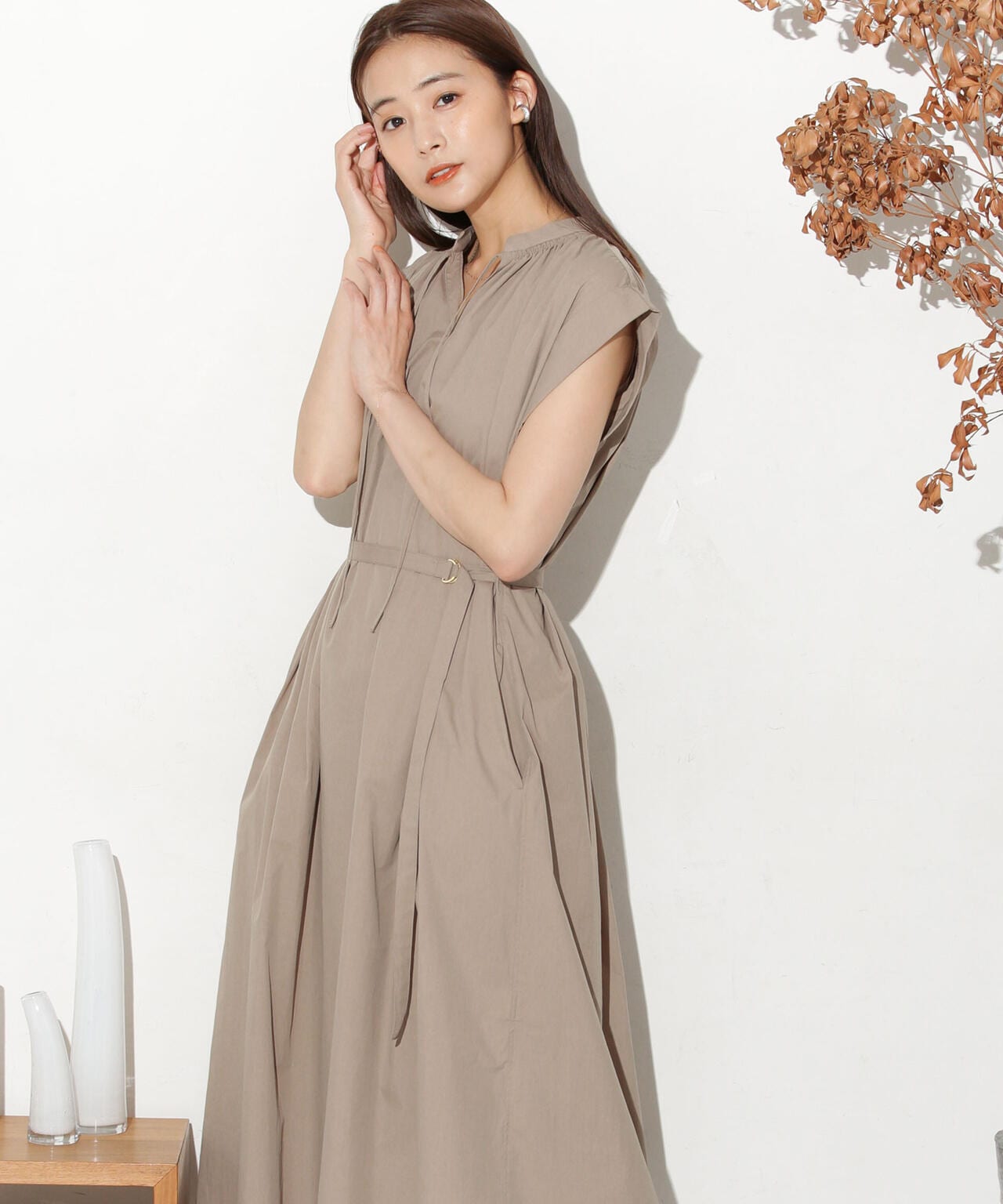 タイプライターベルト付きサックワンピース 6693219305