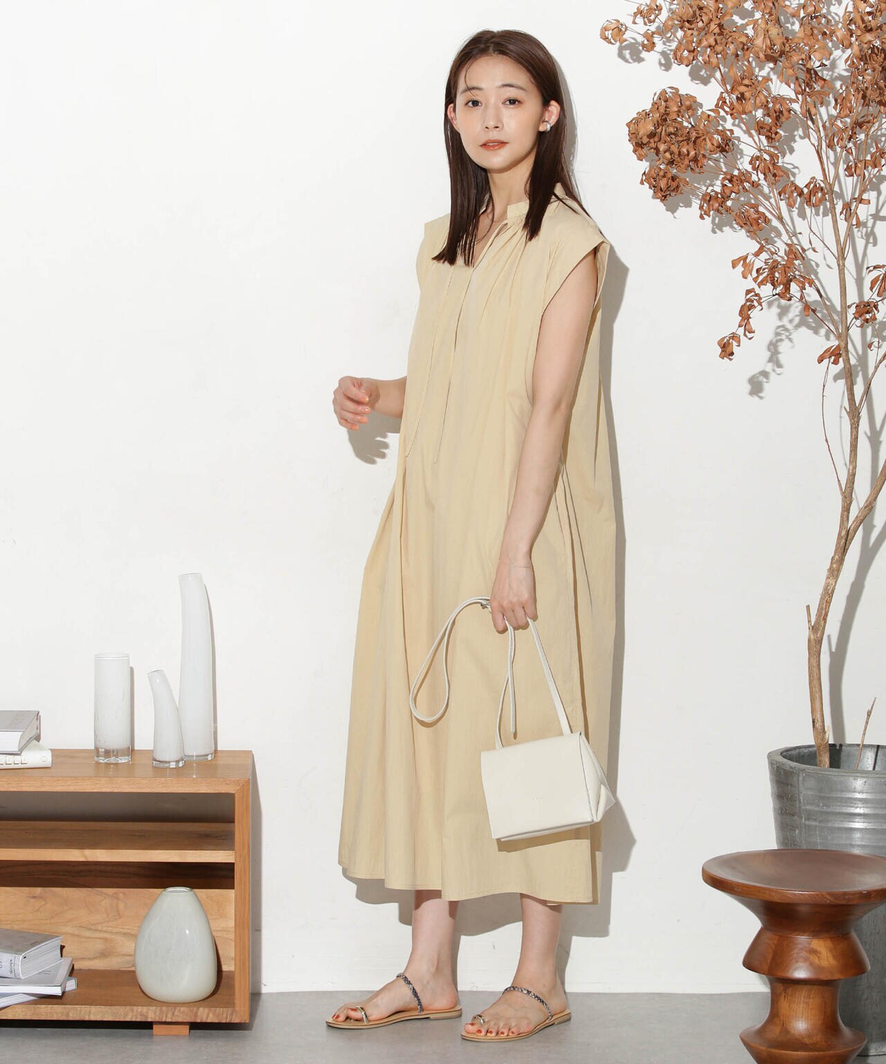 タイプライターベルト付きサックワンピース 6693219305