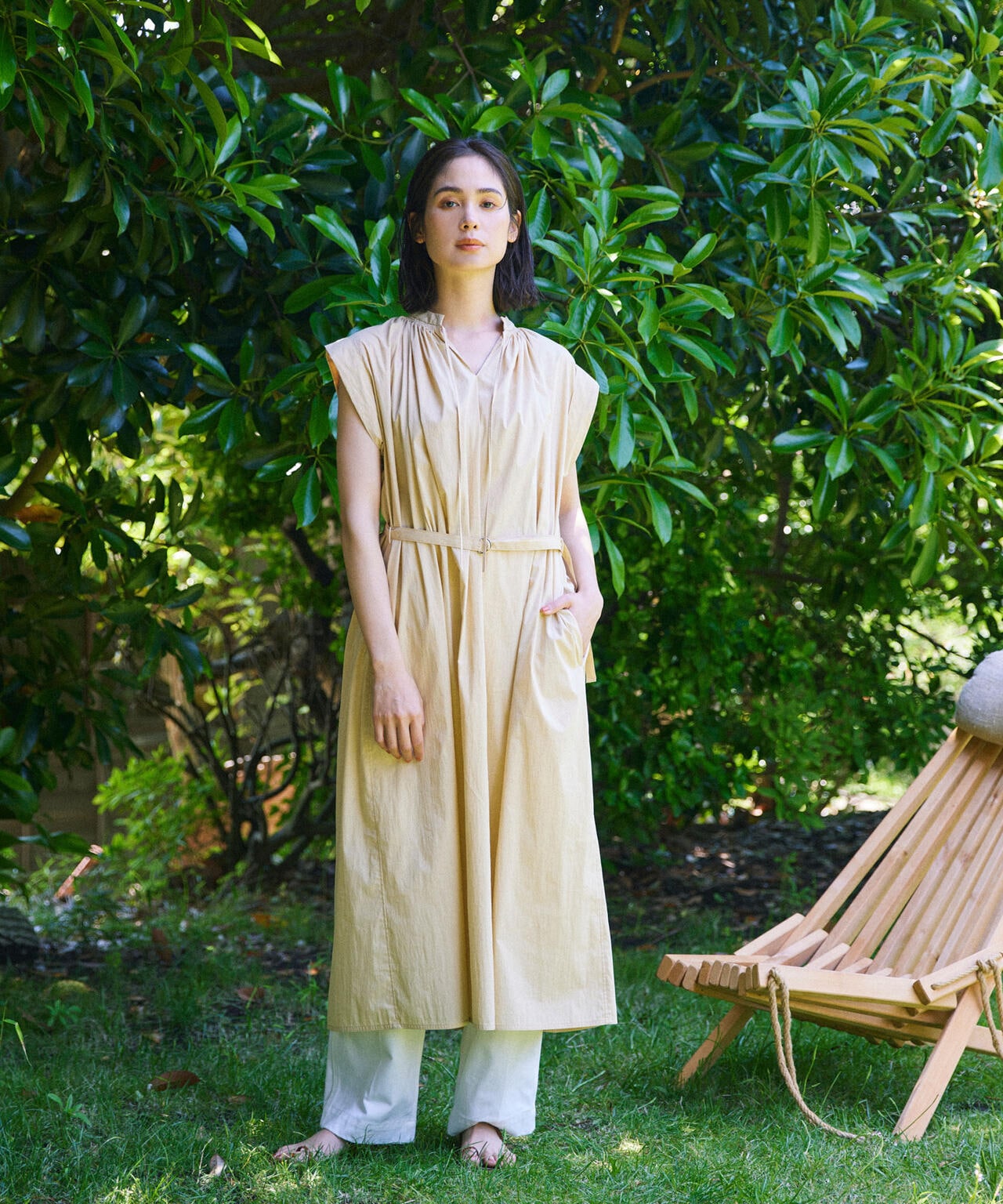 タイプライターベルト付きサックワンピース 6693219305