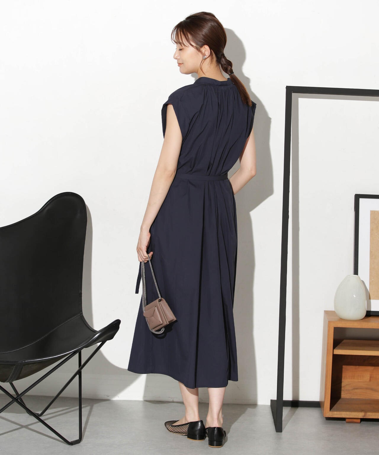 タイプライターベルト付きサックワンピース 6693219305