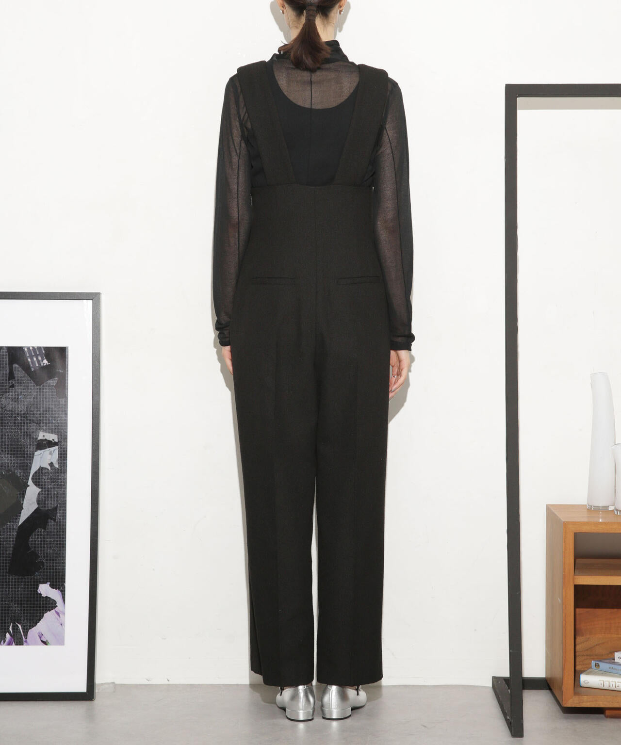 ハイウエストツイードサロペット 6693219317