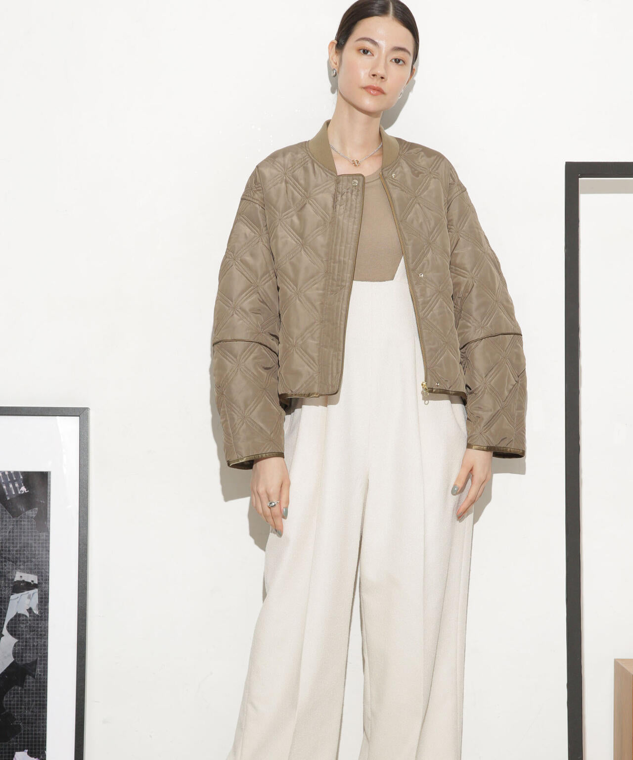 ハイウエストツイードサロペット 6693219317