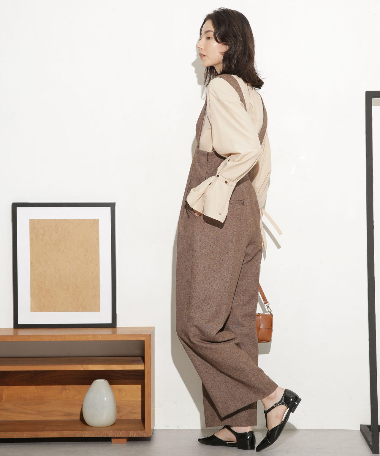 ハイウエストツイードサロペット 6693219317