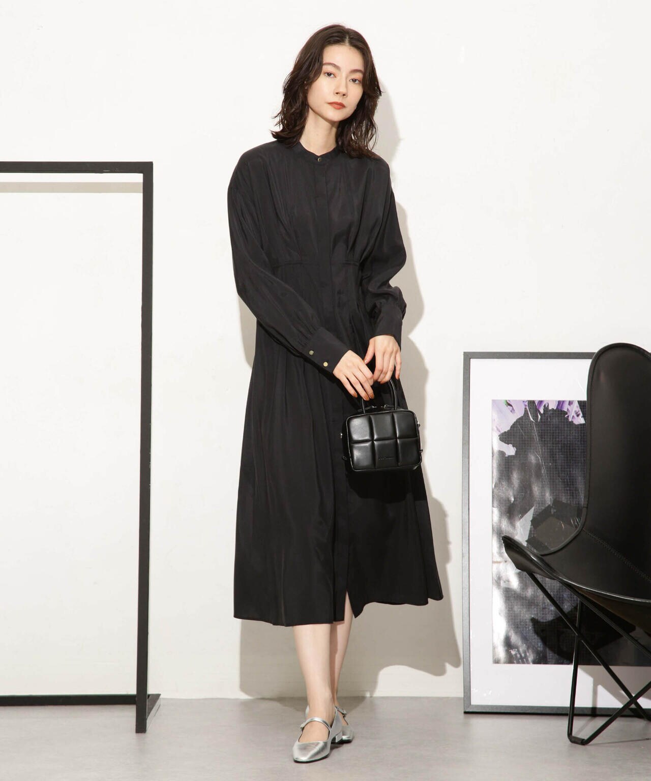 モダールピーチウエストシェイプタックワンピース 6693219326