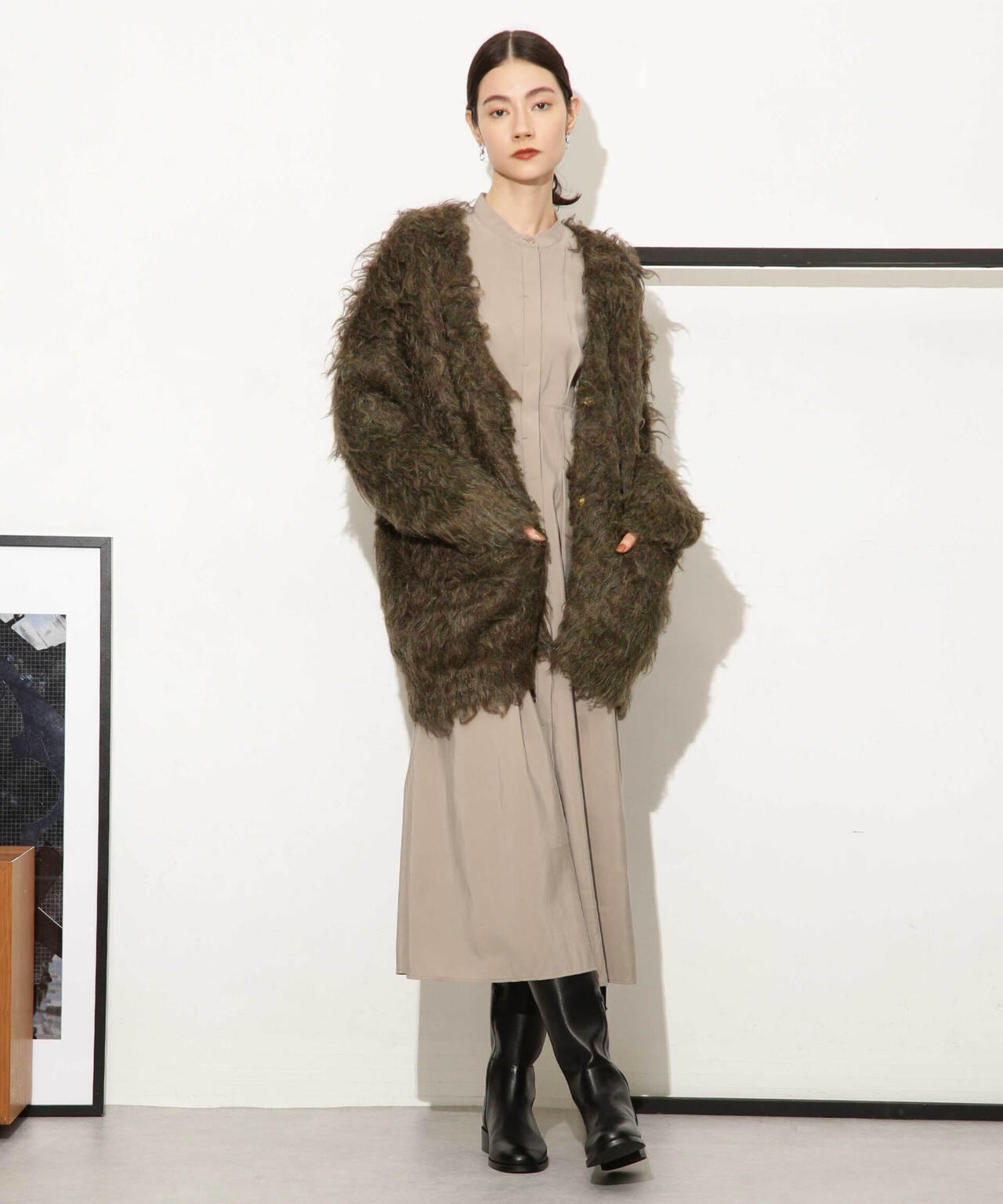 モダールピーチウエストシェイプタックワンピース 6693219326