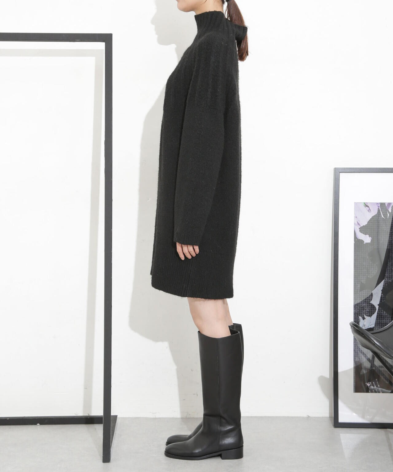 求心編みタートルニットワンピース 6693219331