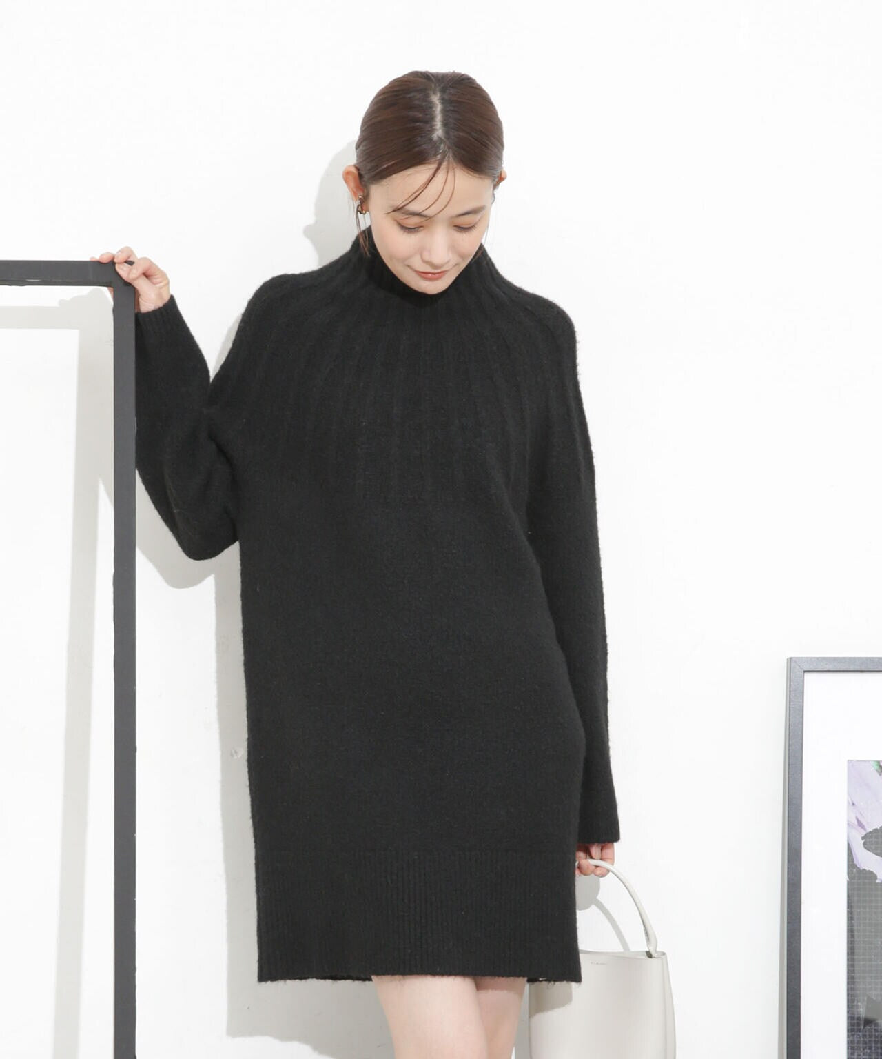 求心編みタートルニットワンピース 6693219331