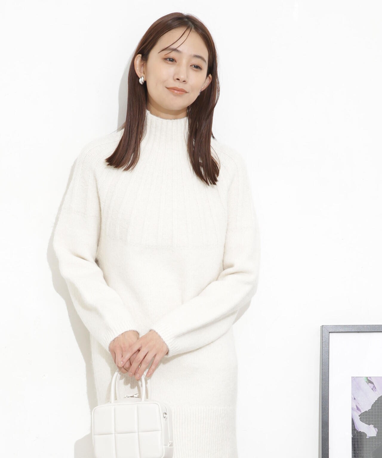 求心編みタートルニットワンピース 6693219331