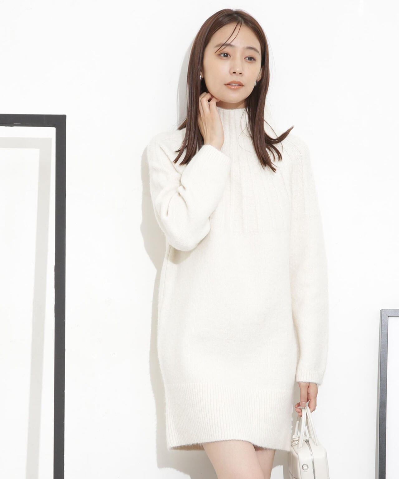 求心編みタートルニットワンピース 6693219331