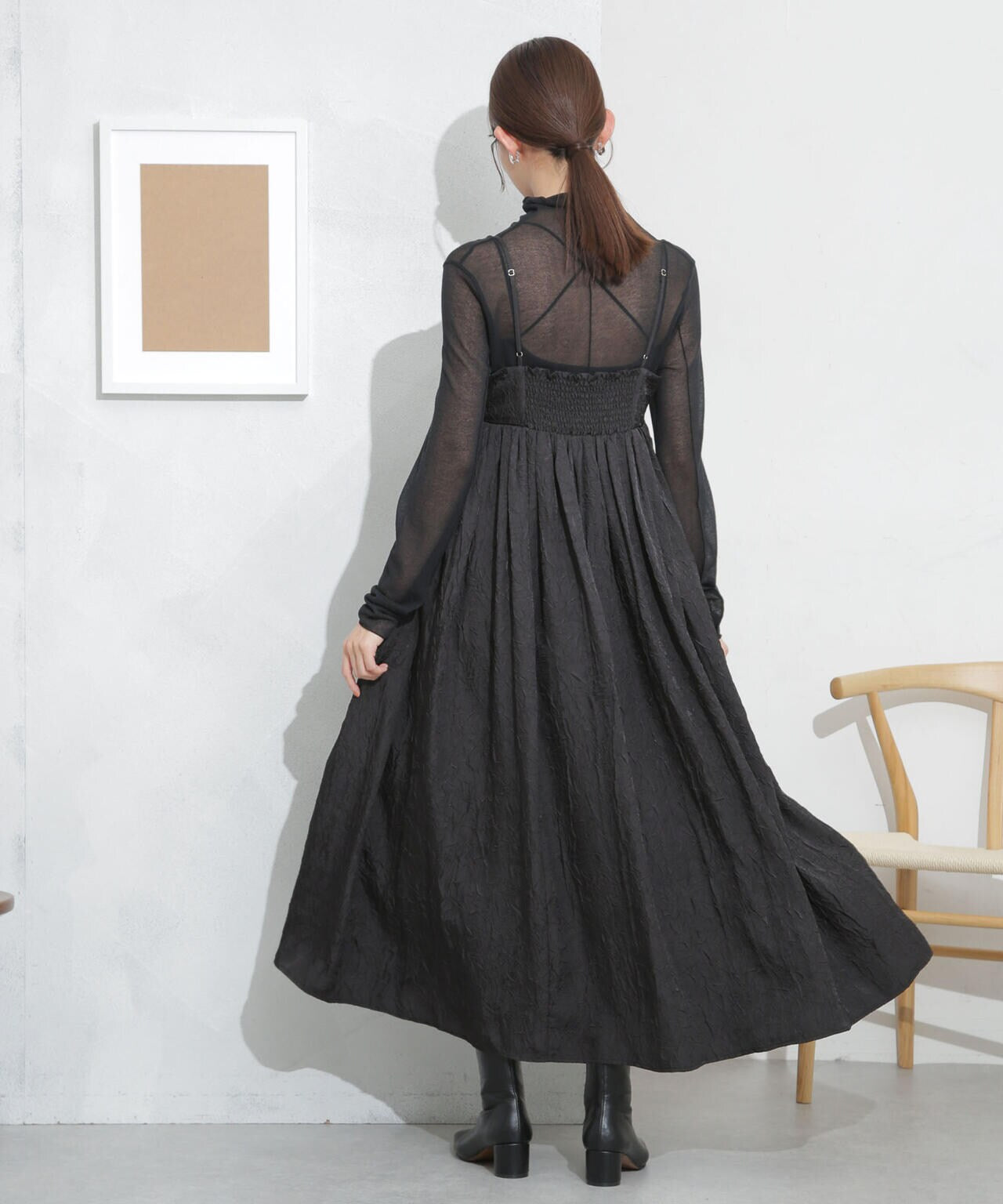 キャッチワッシャーツイルキャミワンピ―ス 6693219333